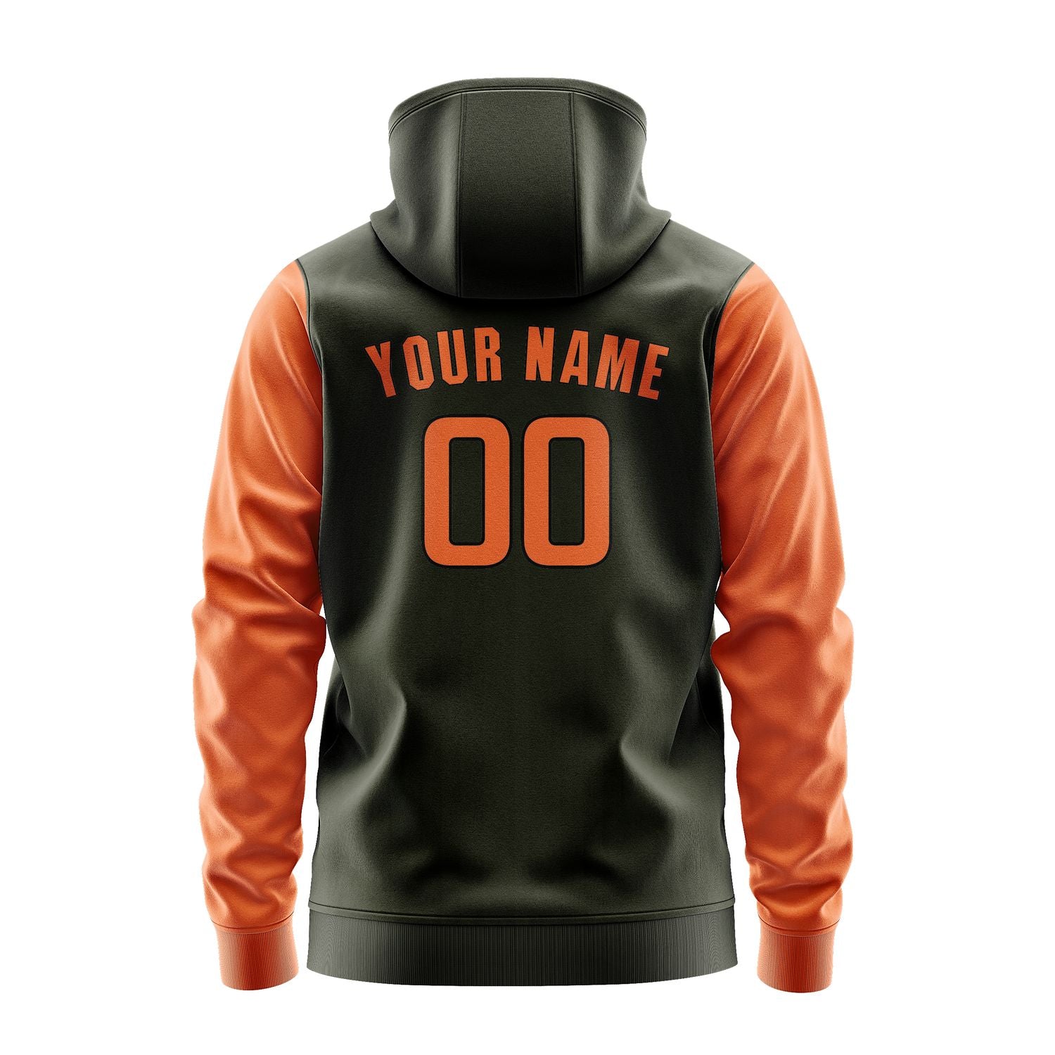 Maßgeschneidertes Dunkles Oliv Orange Hoodie 0202282802B31728