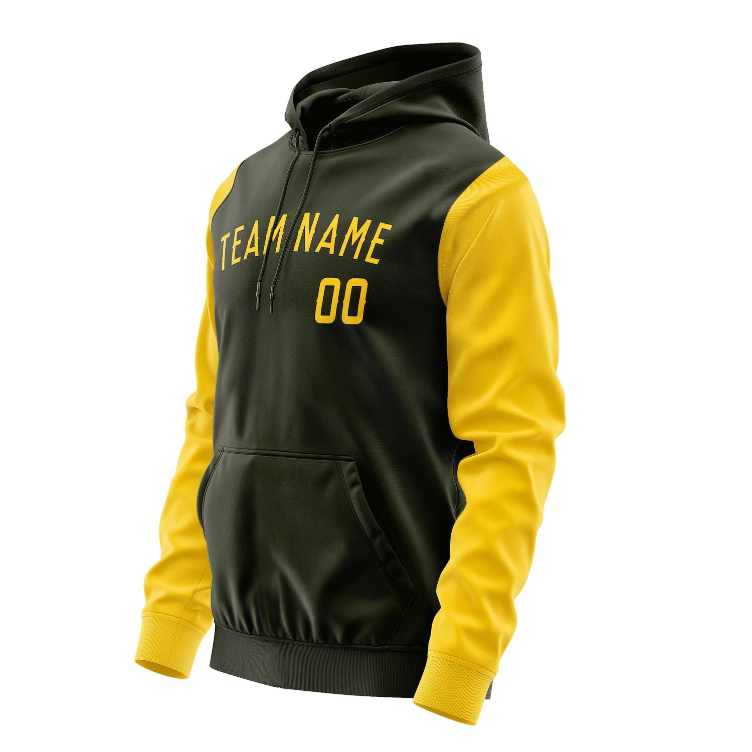 Maßgeschneidertes Dunkles Oliv Gold Hoodie 0202303002B31730