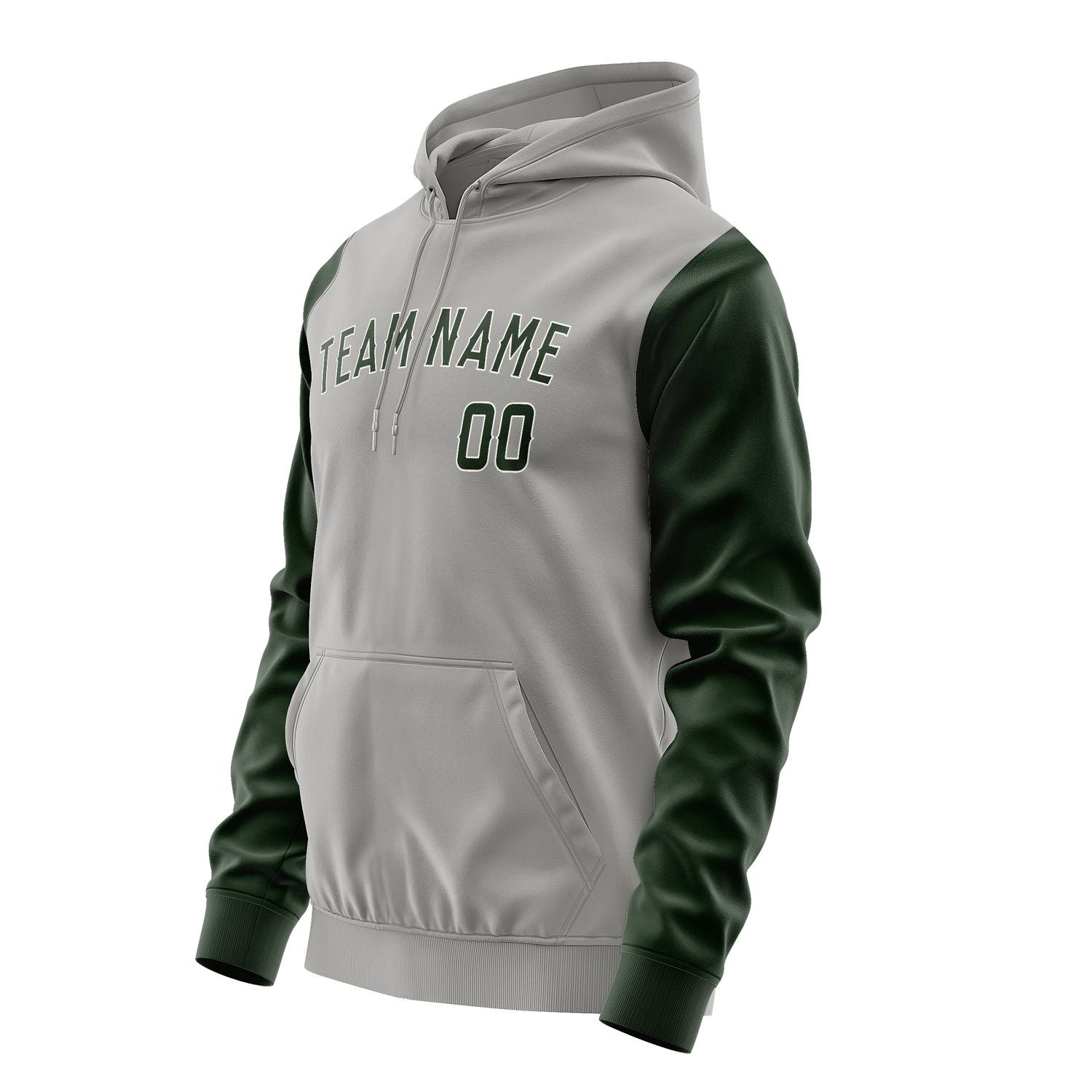 Maßgeschneidertes Grau Tannengrün Hoodie 0404060604B31806