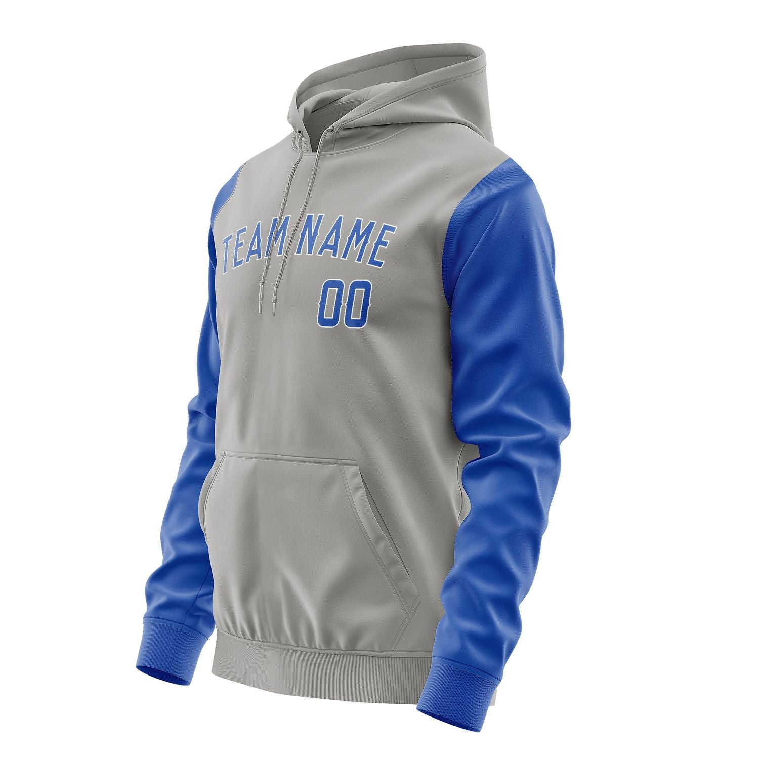 Maßgeschneidertes Grau Himmelblau Hoodie 0404090904B31809