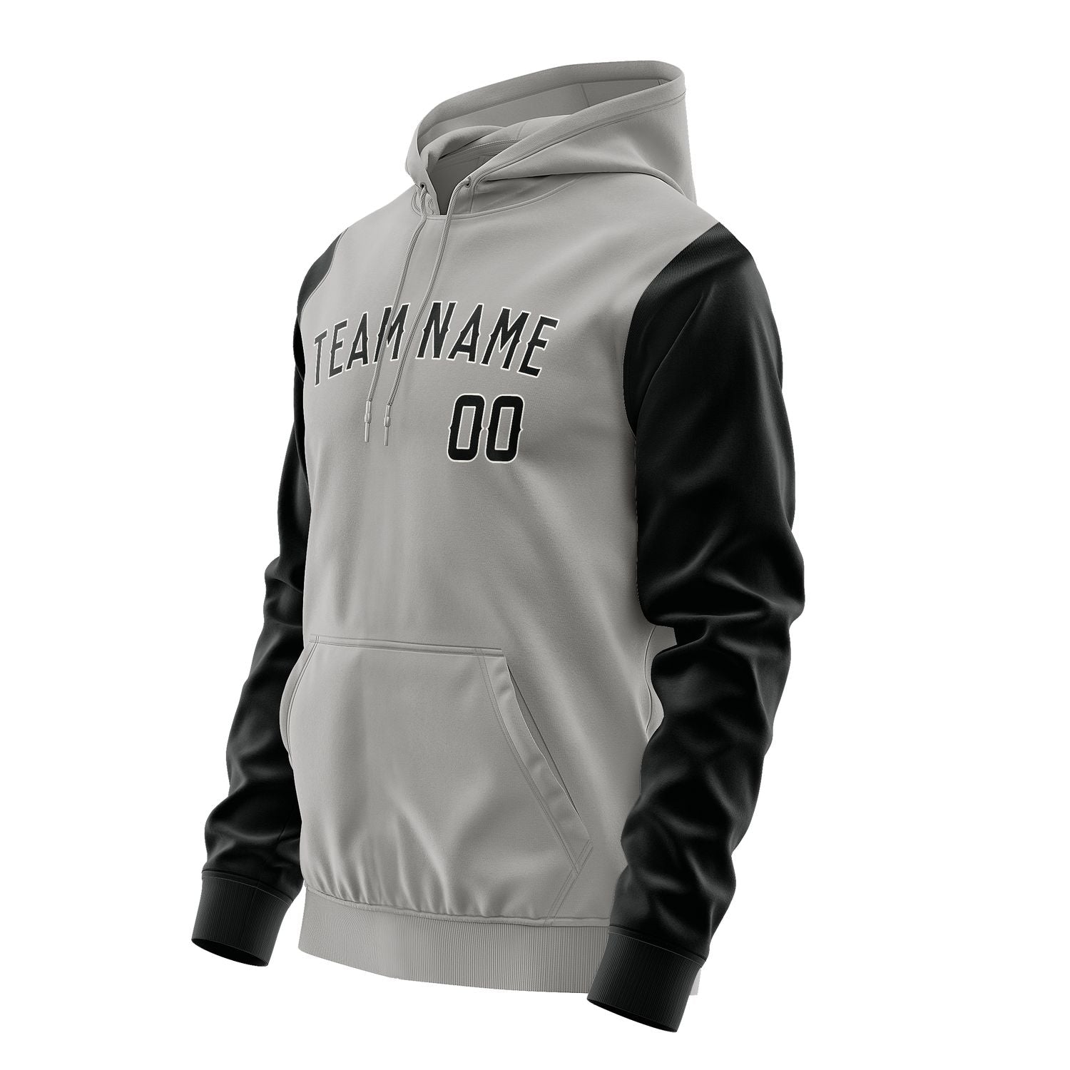 Maßgeschneidertes Grau Schwarz Hoodie 0404171704B31817