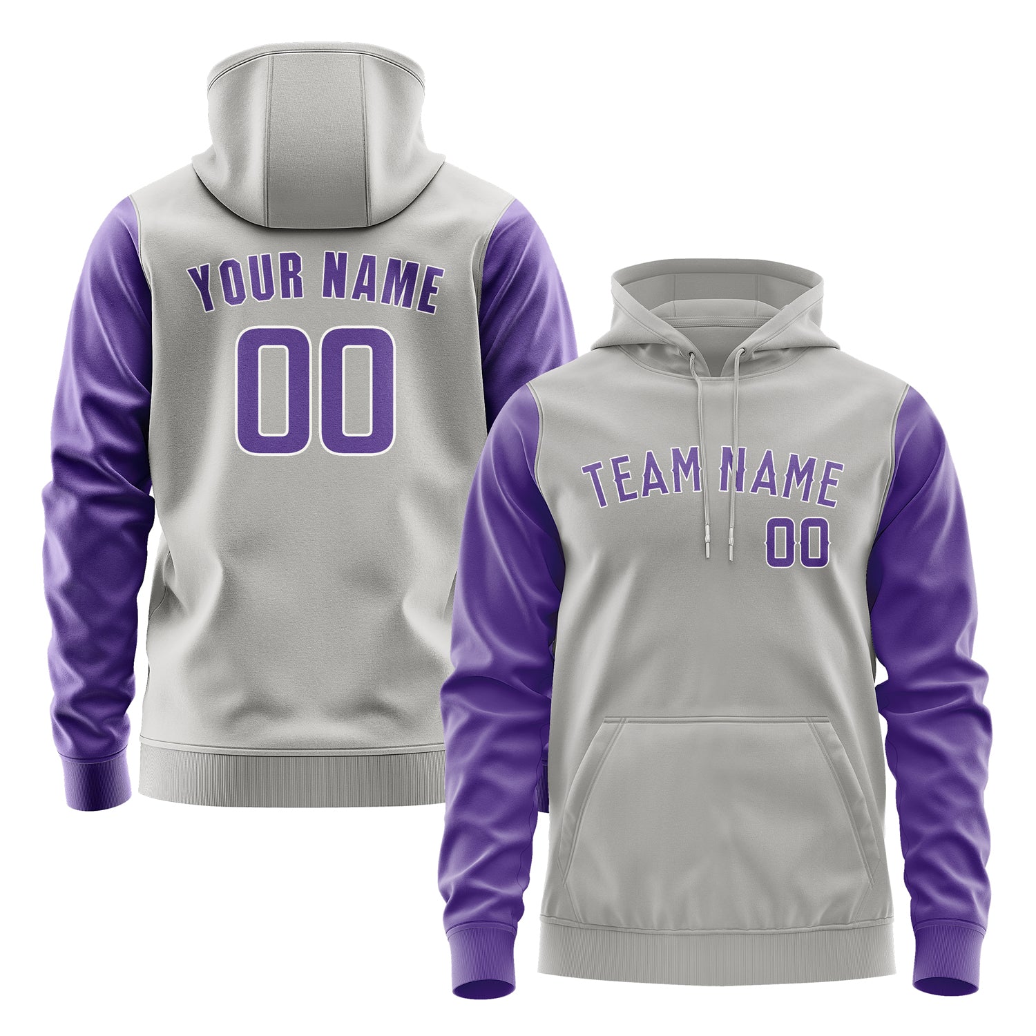 Maßgeschneidertes Grau Lavendel Hoodie 0404232304B31823