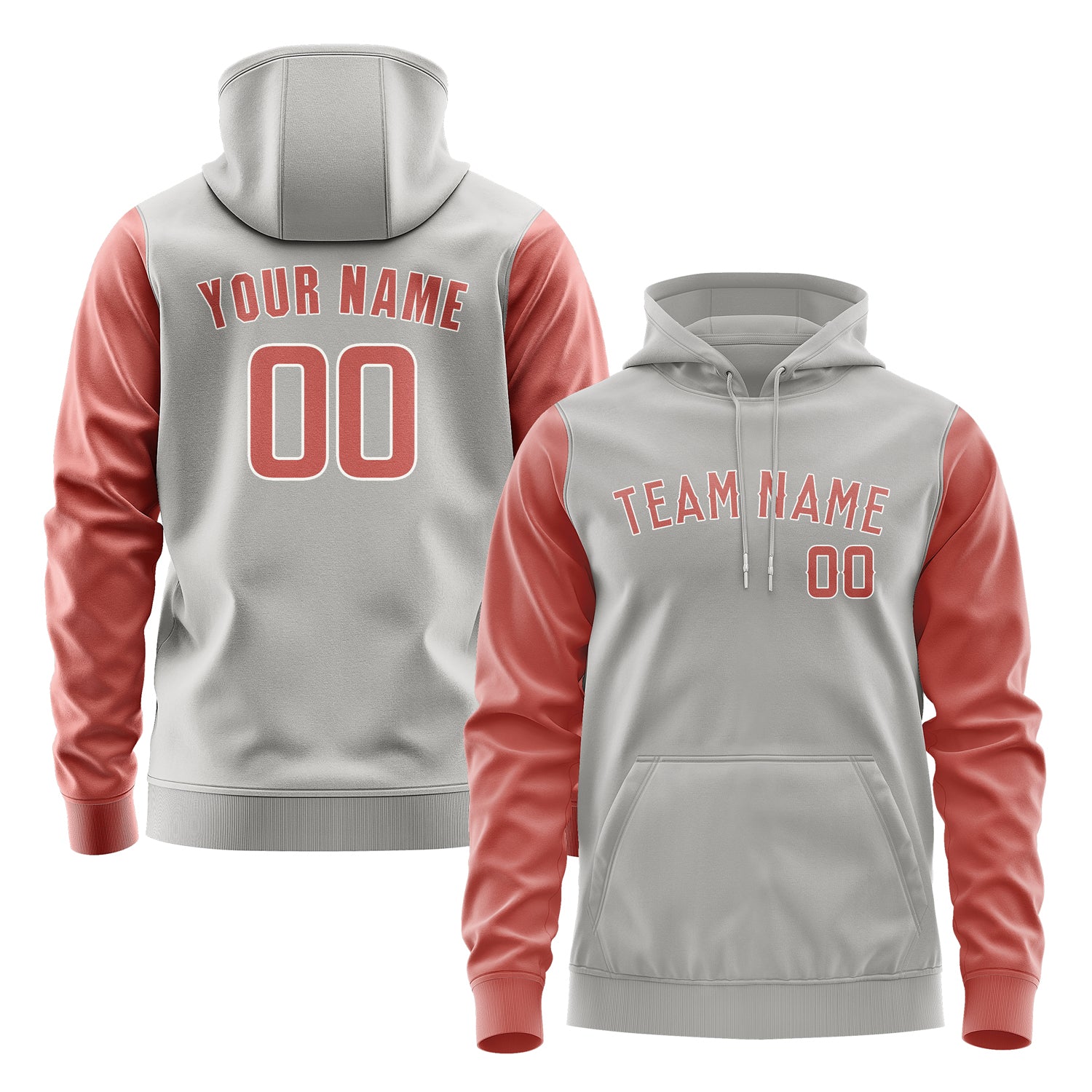 Maßgeschneidertes Grau Kupferrose Hoodie 0404292904B31829