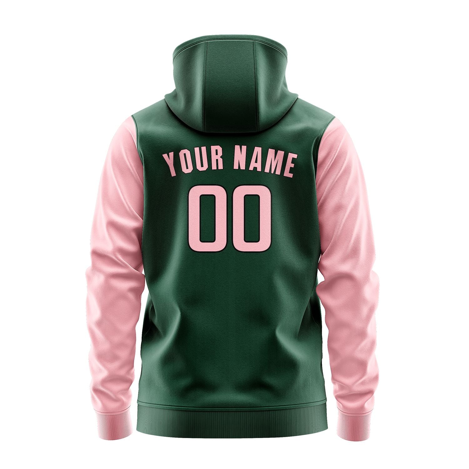 Maßgeschneidertes Moosgrün Rosa Hoodie 0505212105B31721