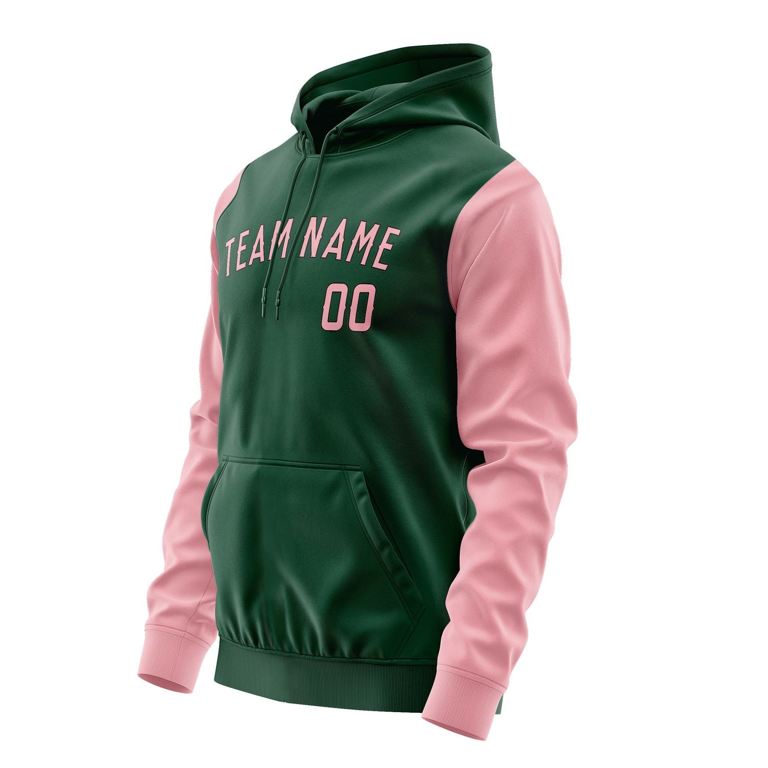 Maßgeschneidertes Moosgrün Rosa Hoodie 0505212105B31721