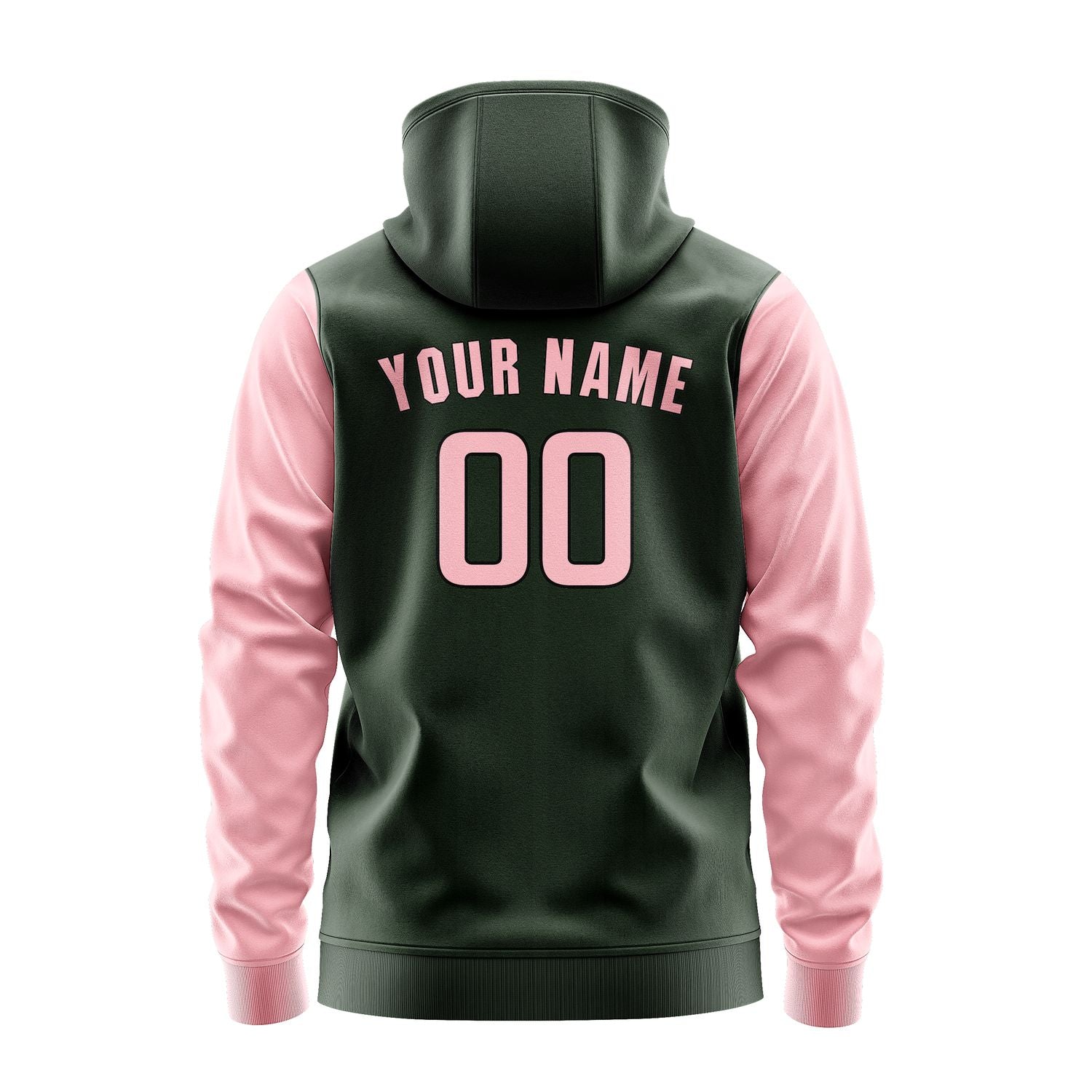 Maßgeschneidertes Tannengrün Rosa Hoodie 0606212106B31721