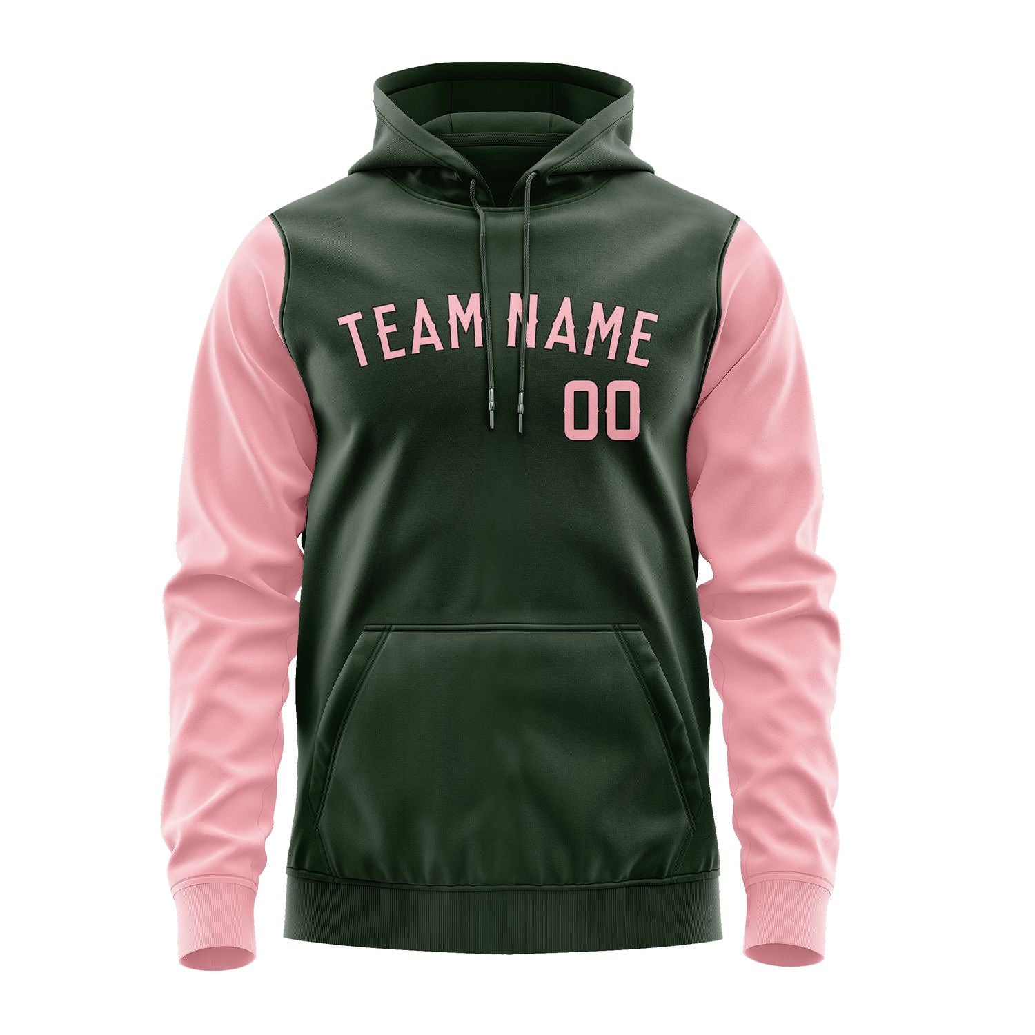 Maßgeschneidertes Tannengrün Rosa Hoodie 0606212106B31721