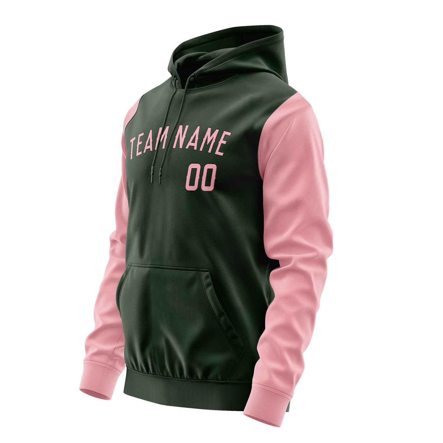 Maßgeschneidertes Tannengrün Rosa Hoodie 0606212106B31721