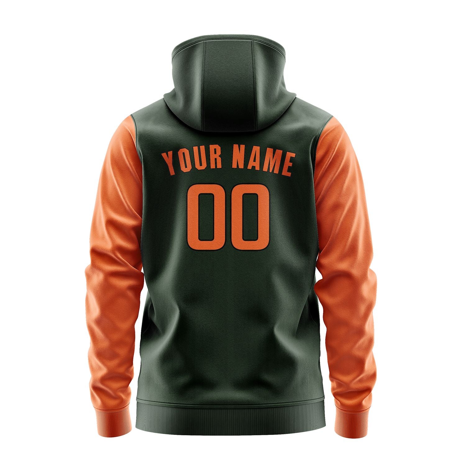 Maßgeschneidertes Tannengrün Orange Hoodie 0606282806B31728