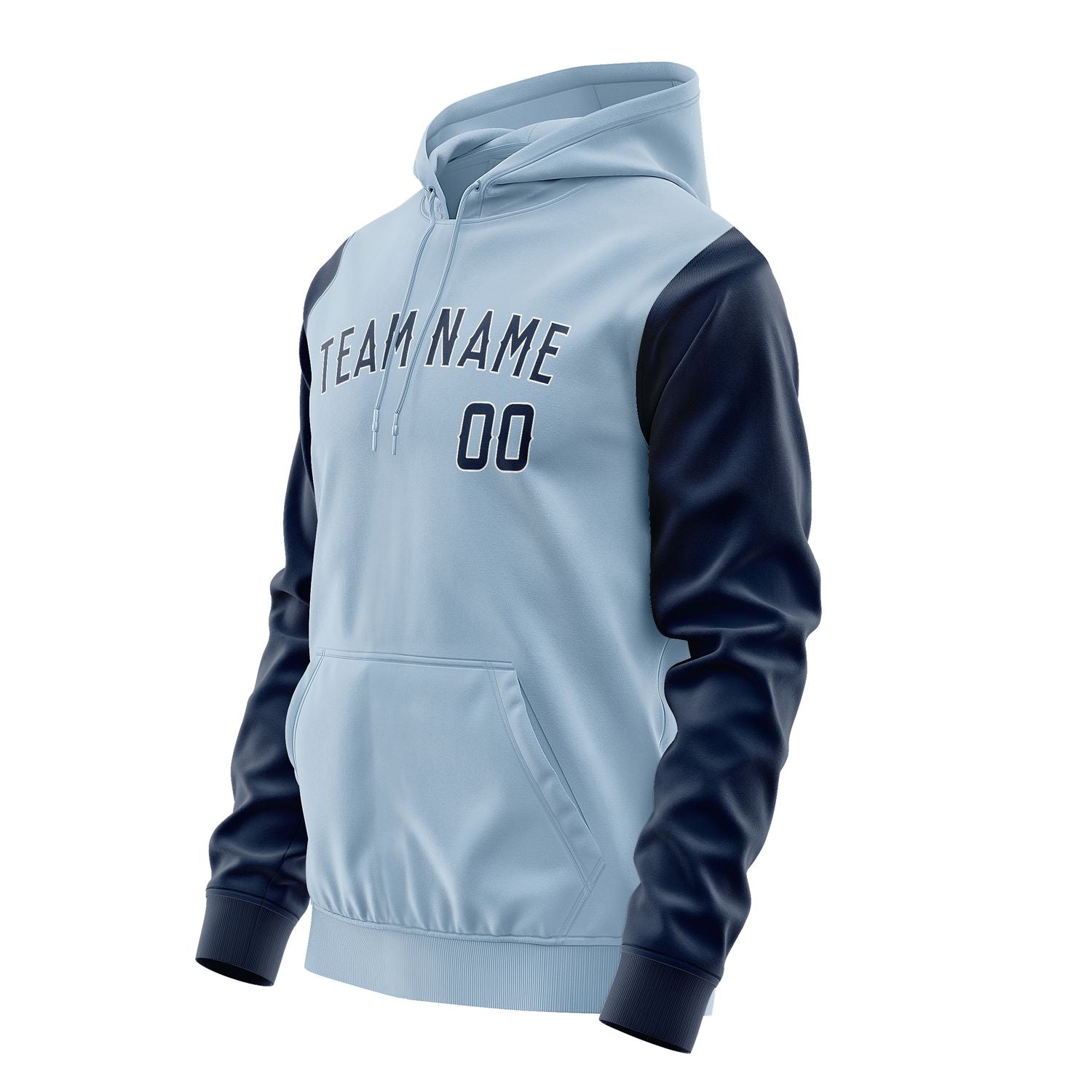 Maßgeschneidertes Hellblau Marineblau Hoodie 0808101008B31810