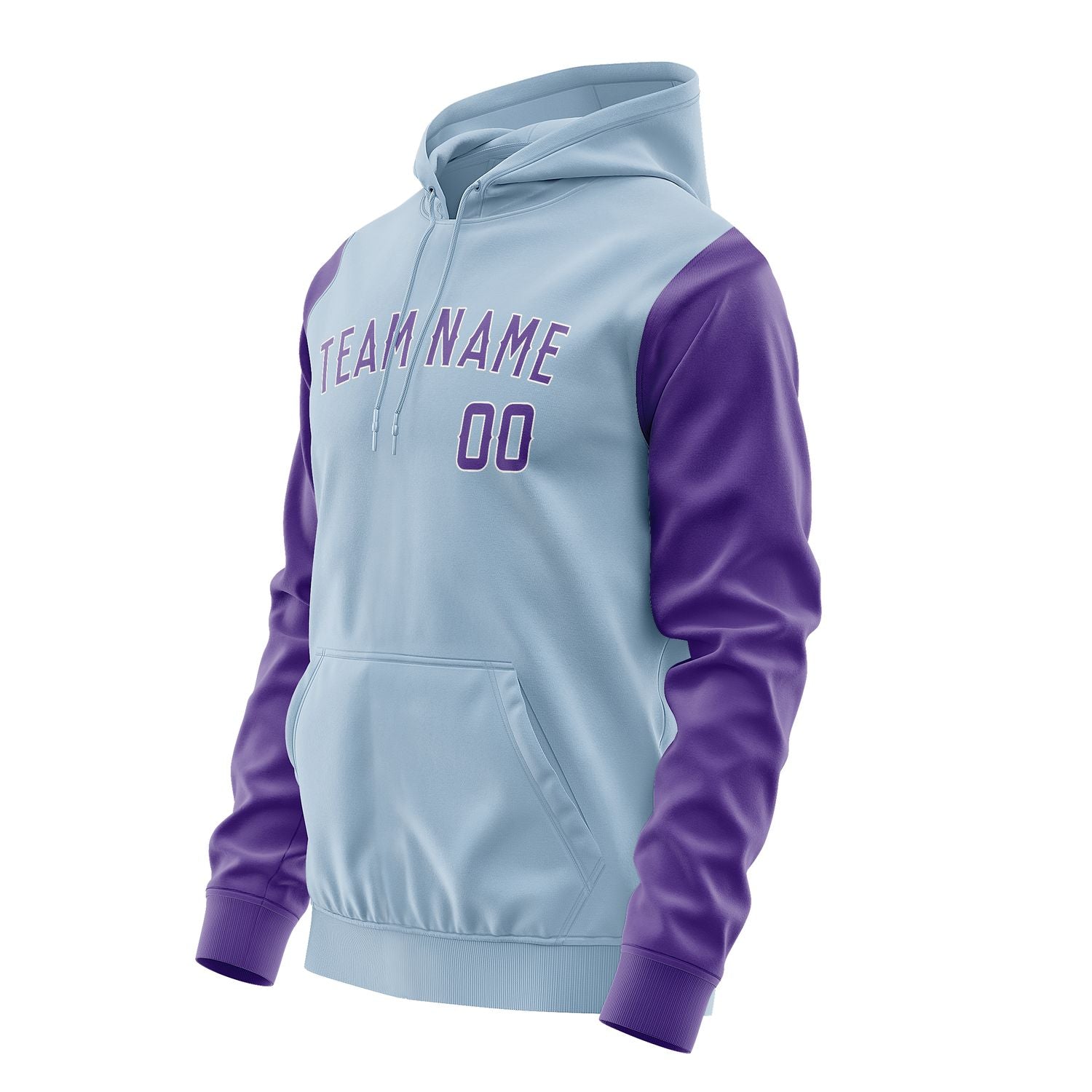 Maßgeschneidertes Hellblau Lavendel Hoodie 0808232308B31823