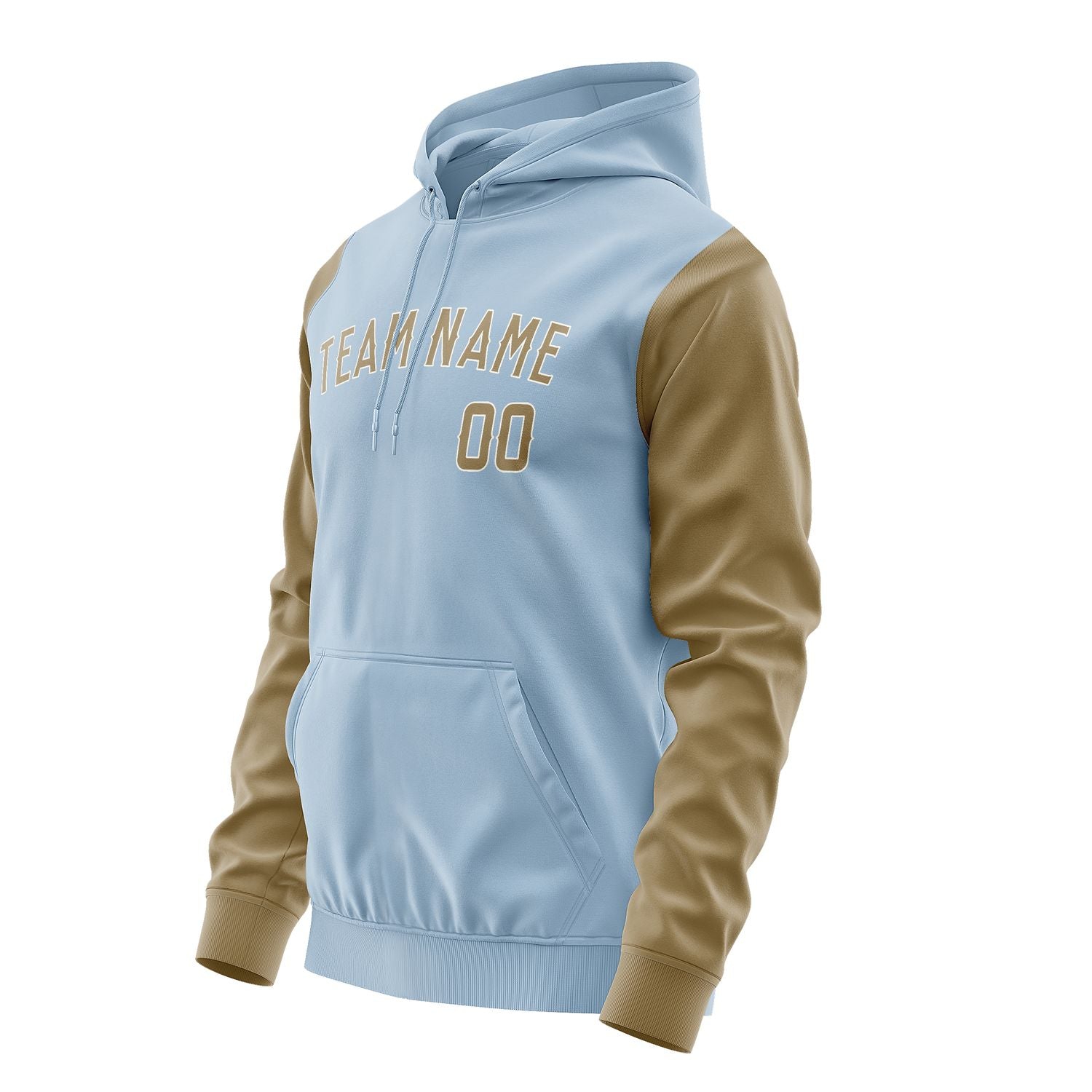 Maßgeschneidertes Hellblau Hellkhaki Hoodie 0808252508B31825