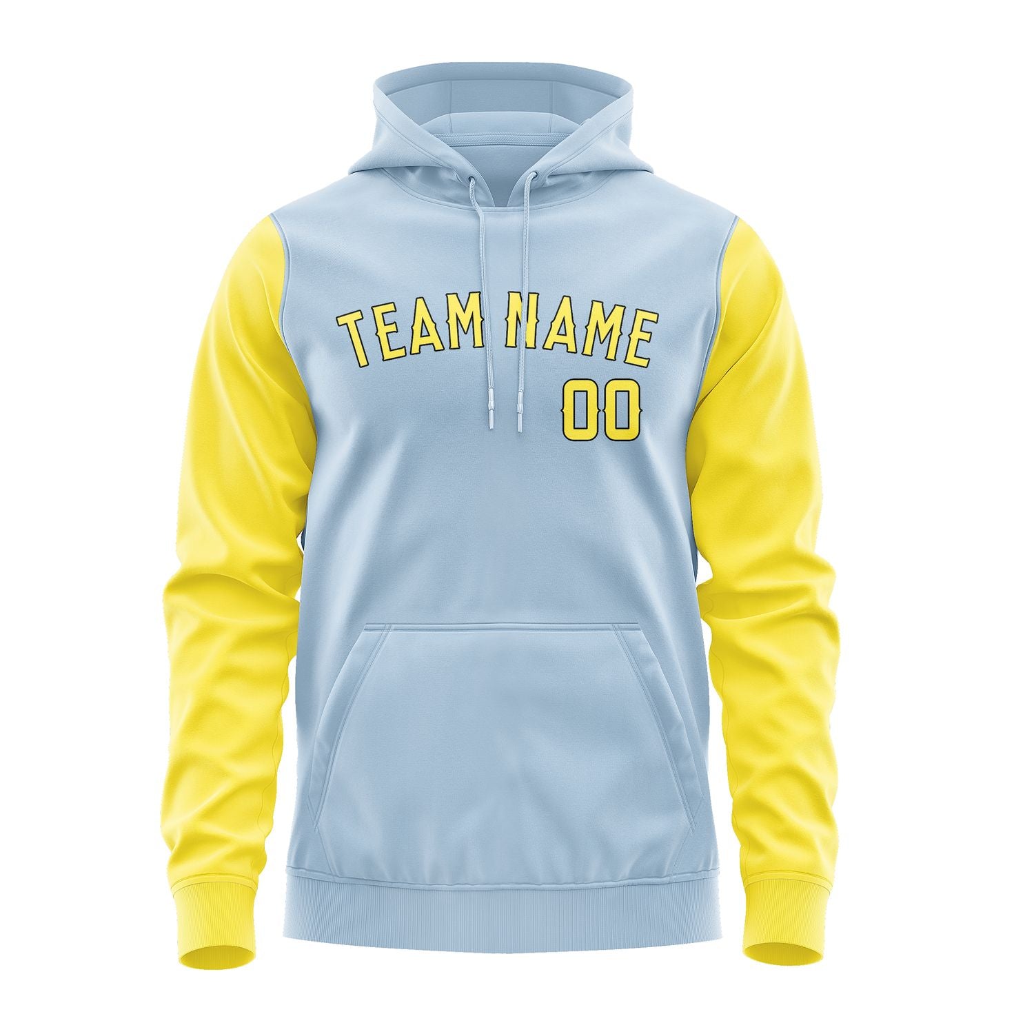 Maßgeschneidertes Hellblau Blassgelb Hoodie 0808262608B31726