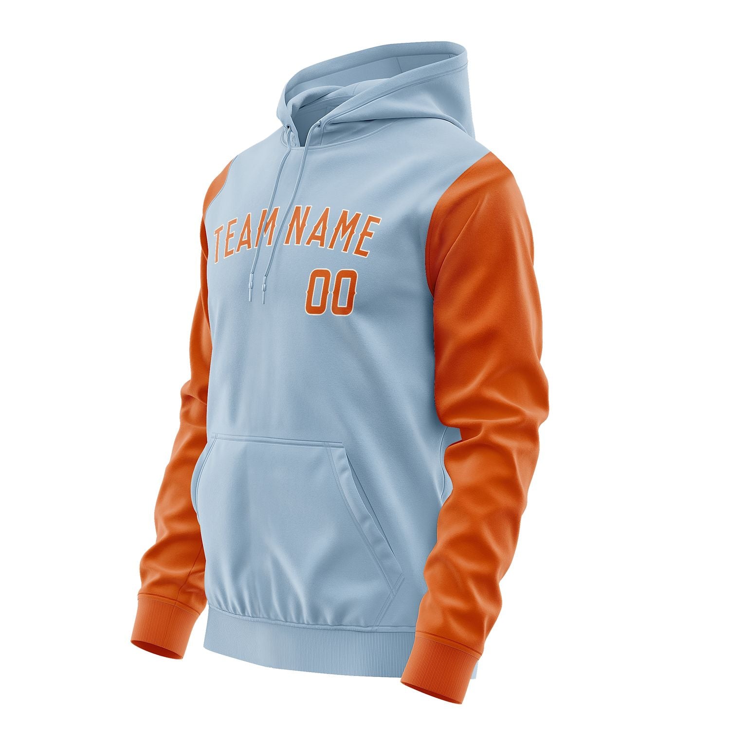 Maßgeschneidertes Hellblau Orange Hoodie 0808282808B31828