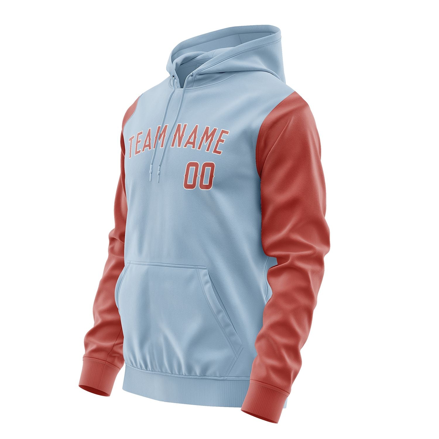 Maßgeschneidertes Hellblau Kupferrose Hoodie 0808292908B31829