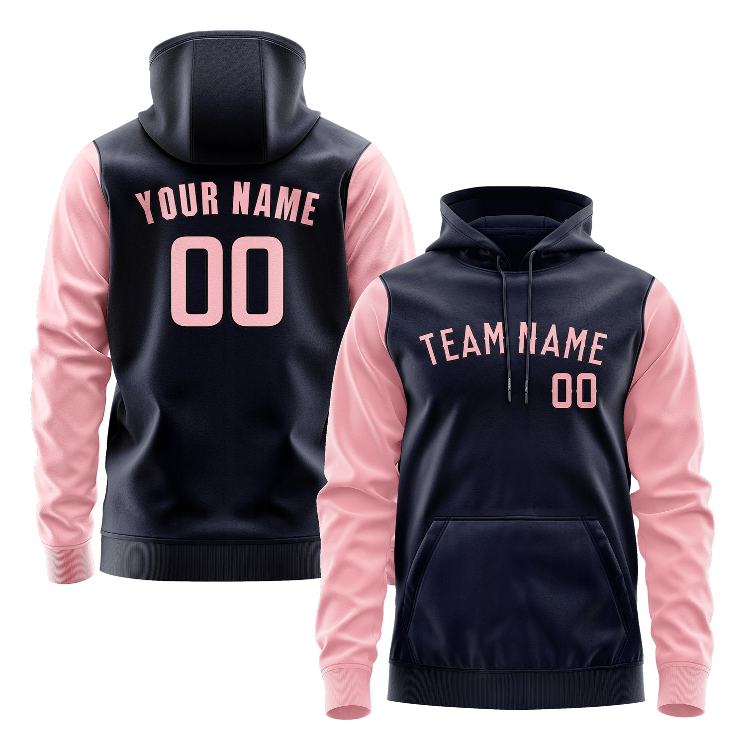 Maßgeschneidertes Stahlblau Rosa Hoodie 1111212111B31721