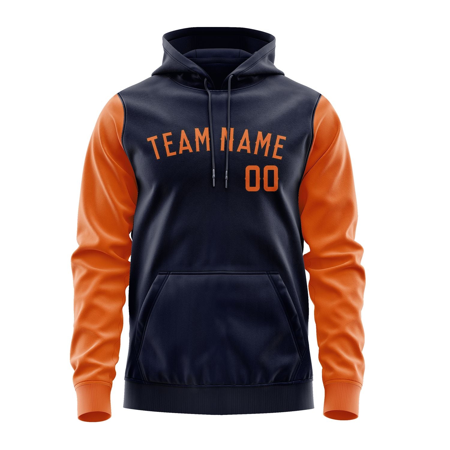 Maßgeschneidertes Stahlblau Orange Hoodie 1111282811B31728