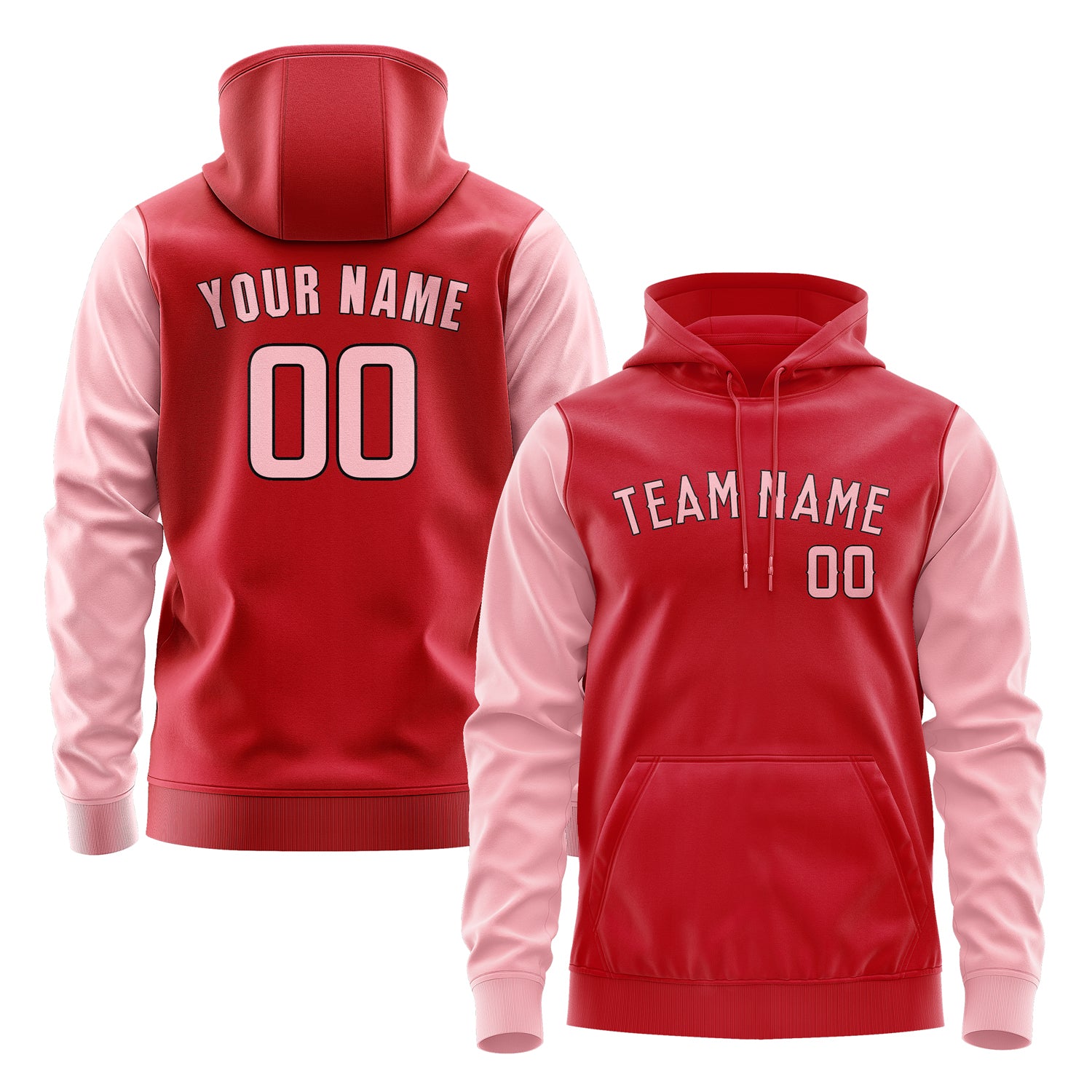 Maßgeschneidertes Rot Rosa Hoodie 1414212114B31721