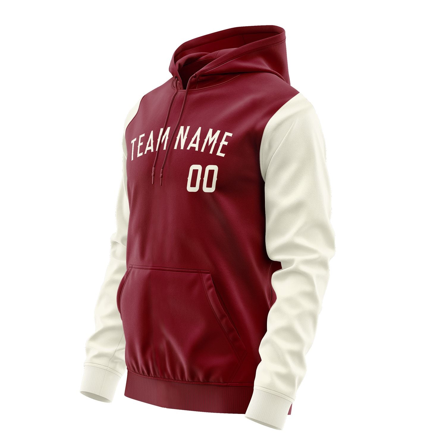 Maßgeschneidertes Karmesinrot Beige Hoodie 1515030315B31803