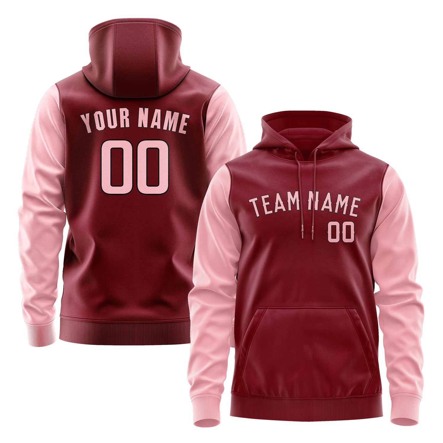 Maßgeschneidertes Karmesinrot Rosa Hoodie 1515212115B31721