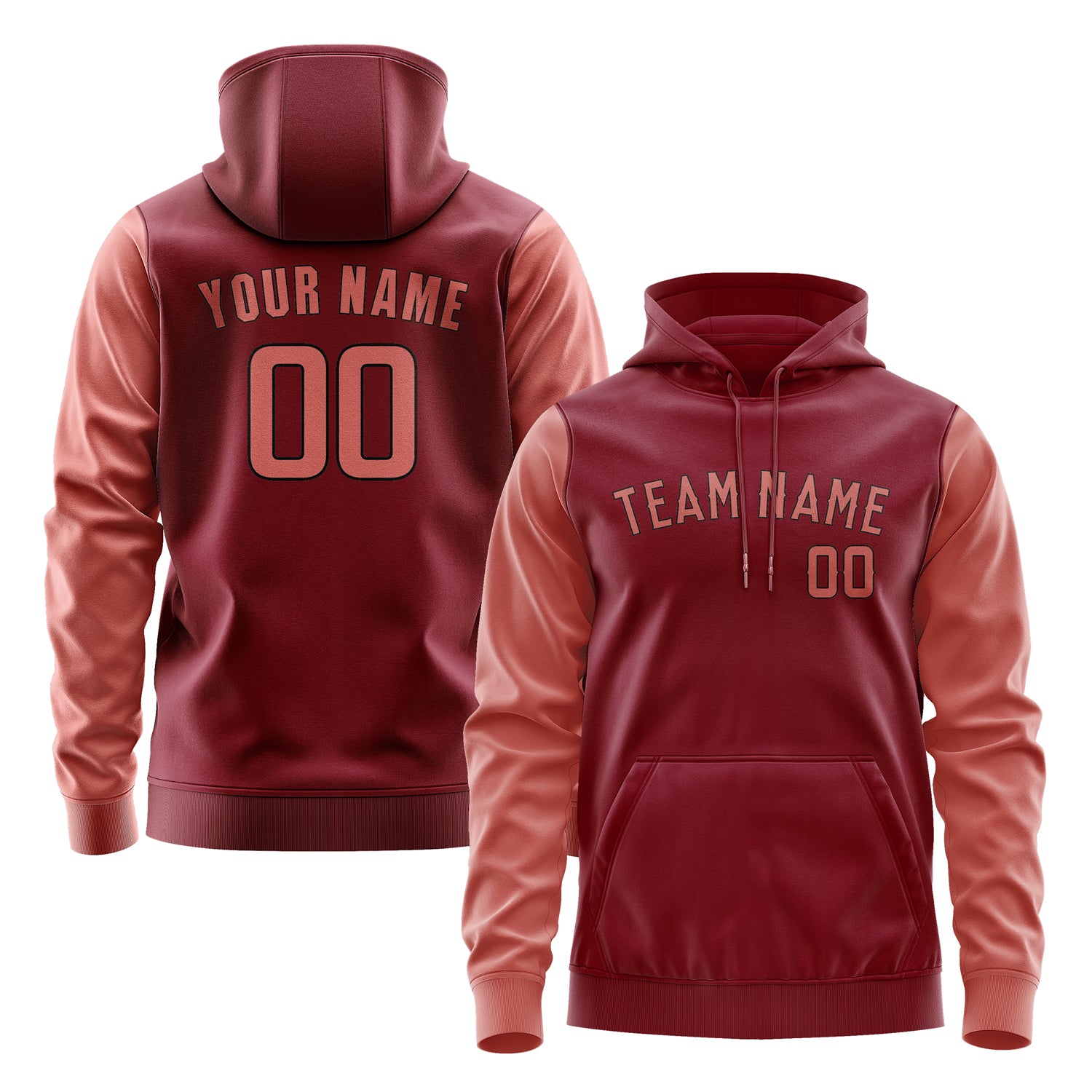 Maßgeschneidertes Karmesinrot Kupferrose Hoodie 1515292915B31729