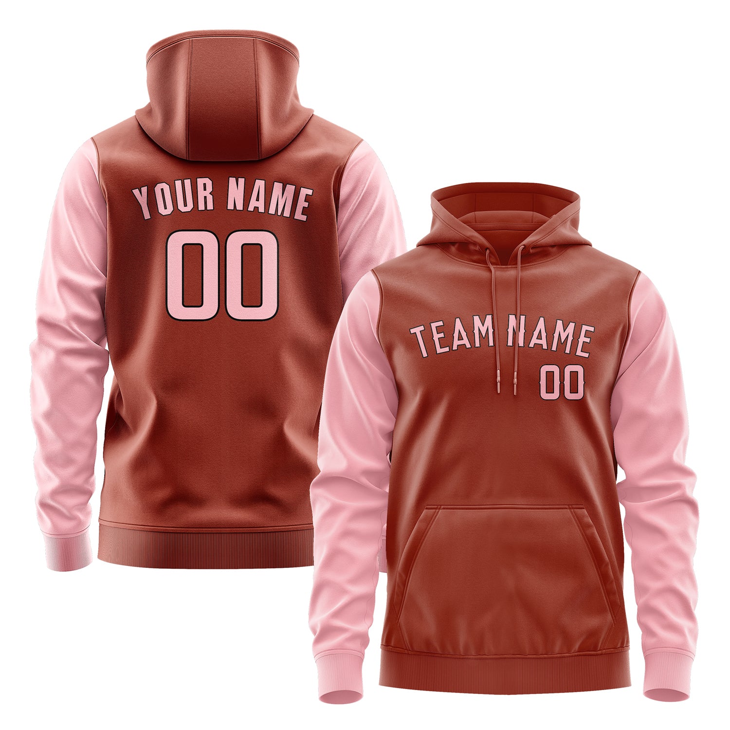 Maßgeschneidertes Korallenrot Rosa Hoodie 1616212116B31721