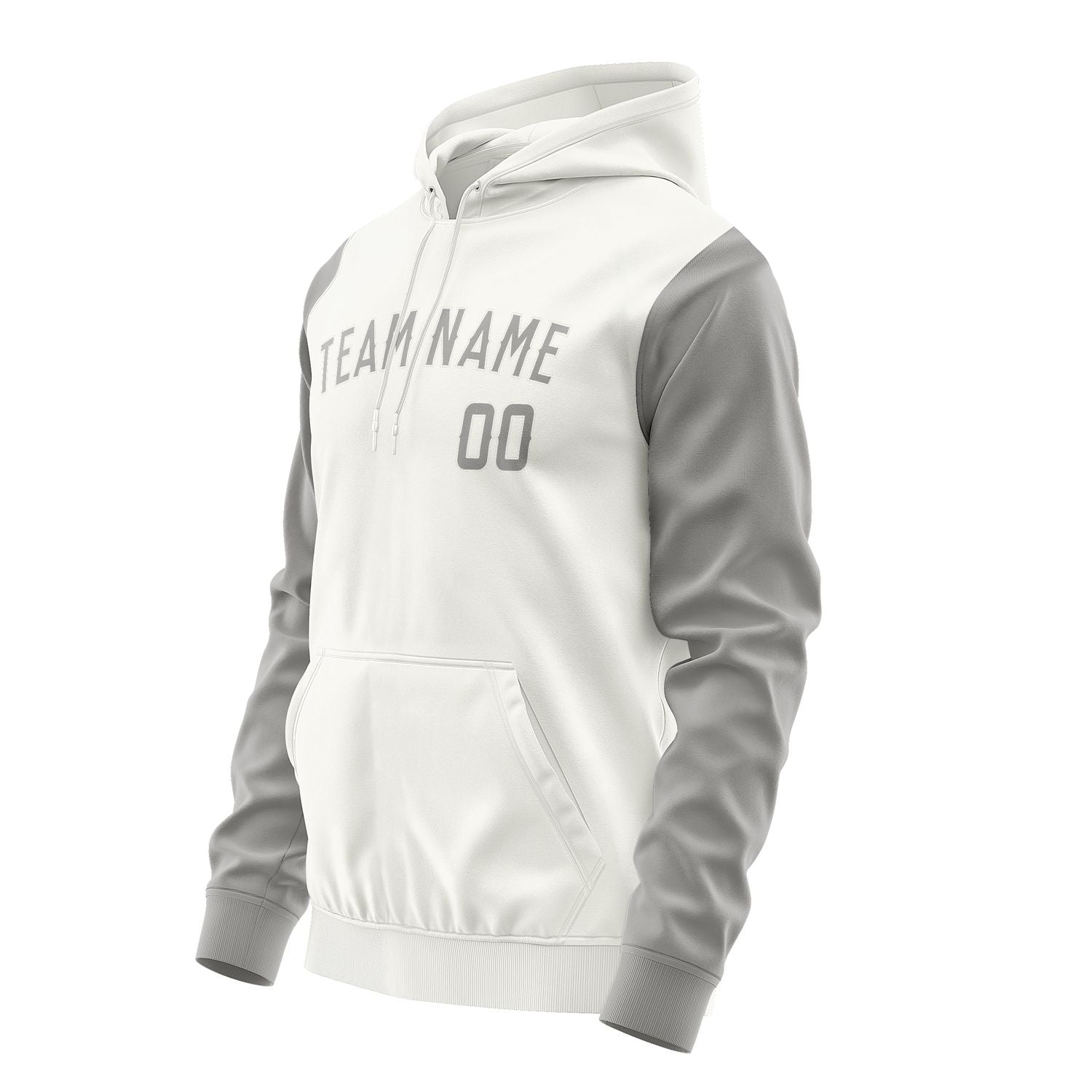 Maßgeschneidertes Weiß Grau Hoodie 1818040418B31804