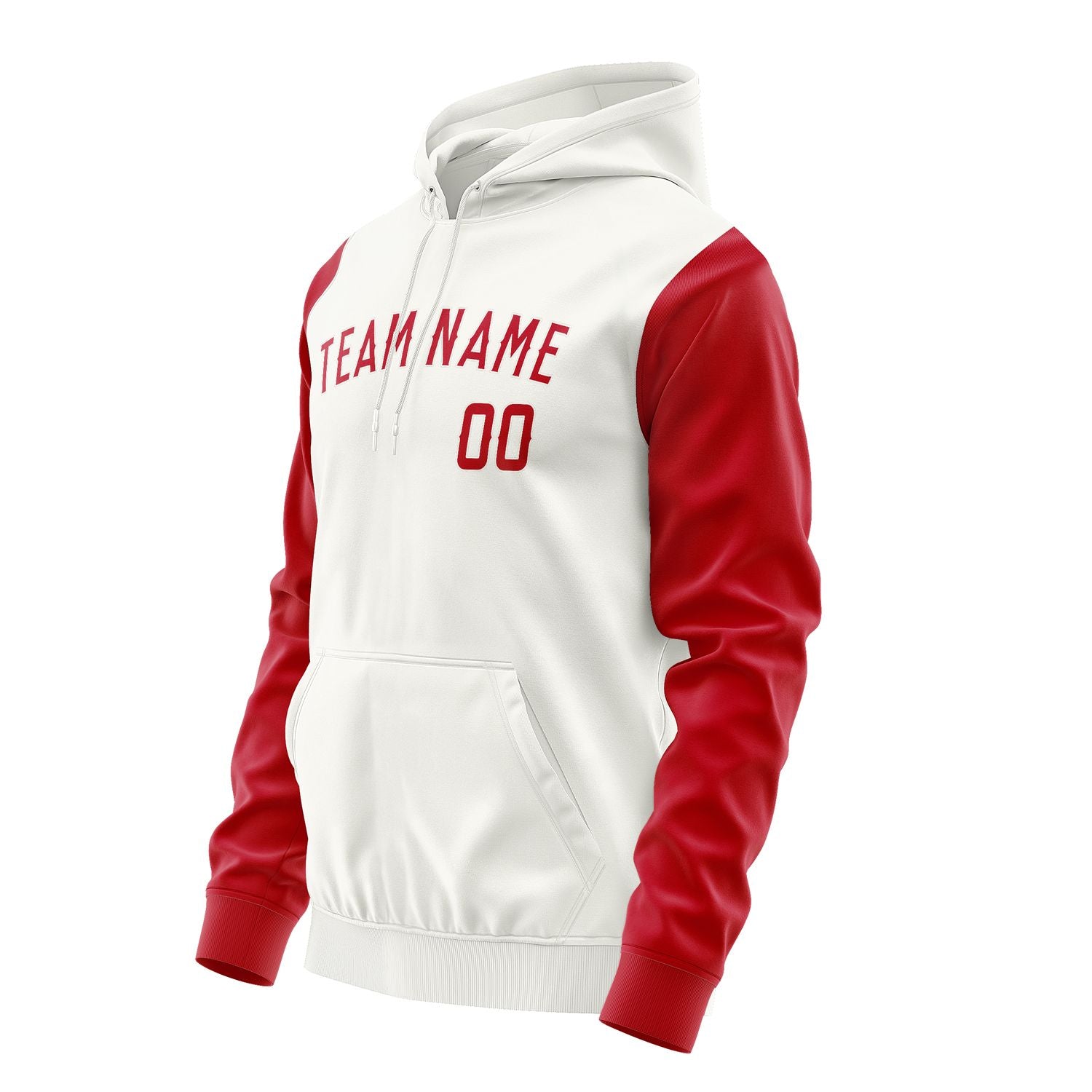 Maßgeschneidertes Weiß Rot Hoodie 1818141418B31814