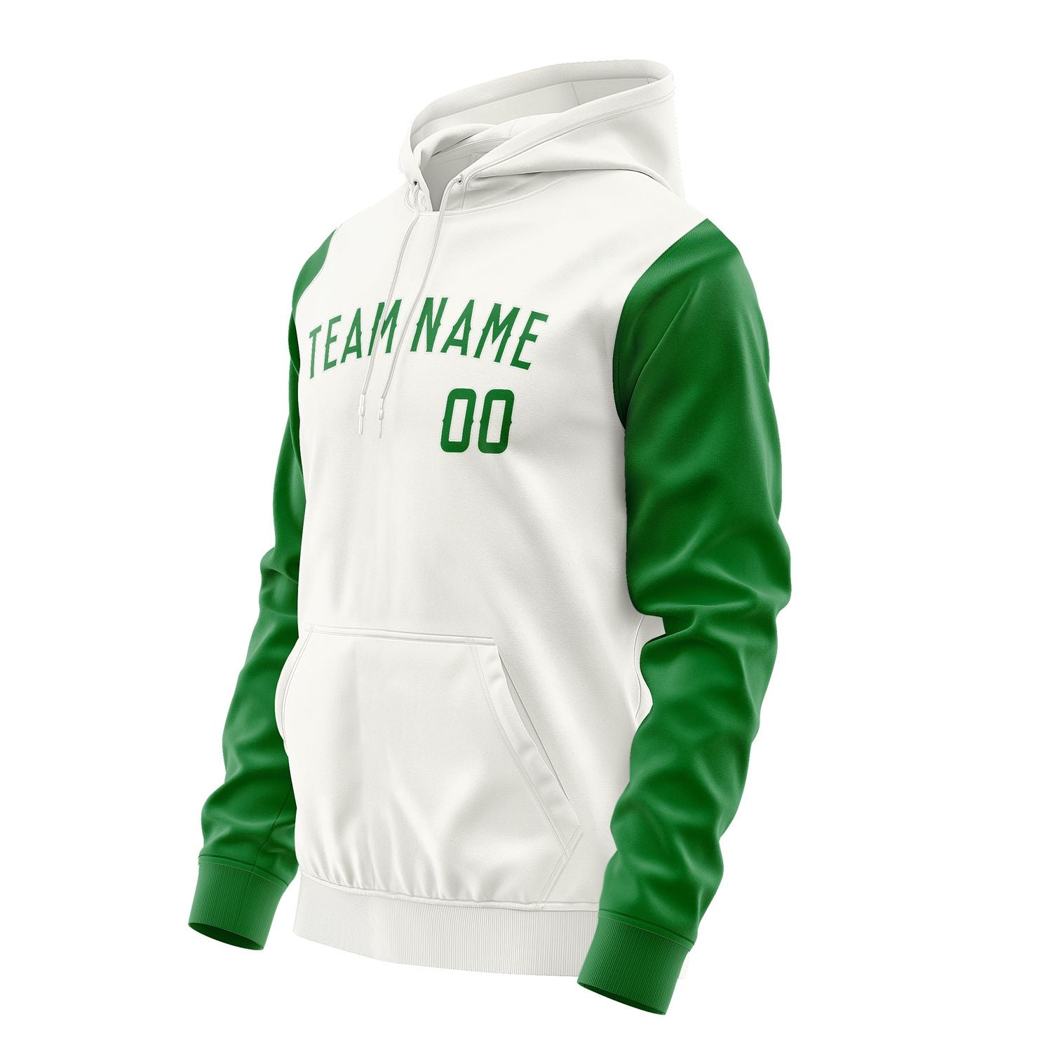 Maßgeschneidertes Weiß Smaragdgrün Hoodie 1818242418B31824