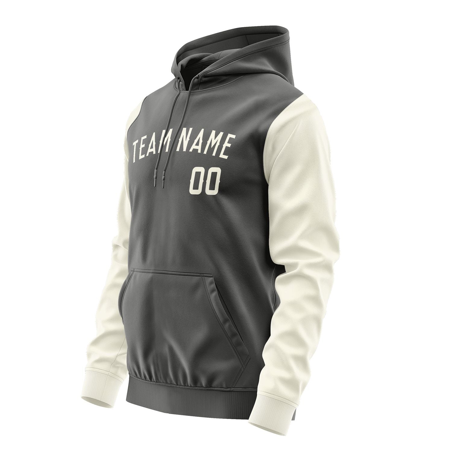Maßgeschneidertes Dunkelgrau Beige Hoodie 2020030320B31803