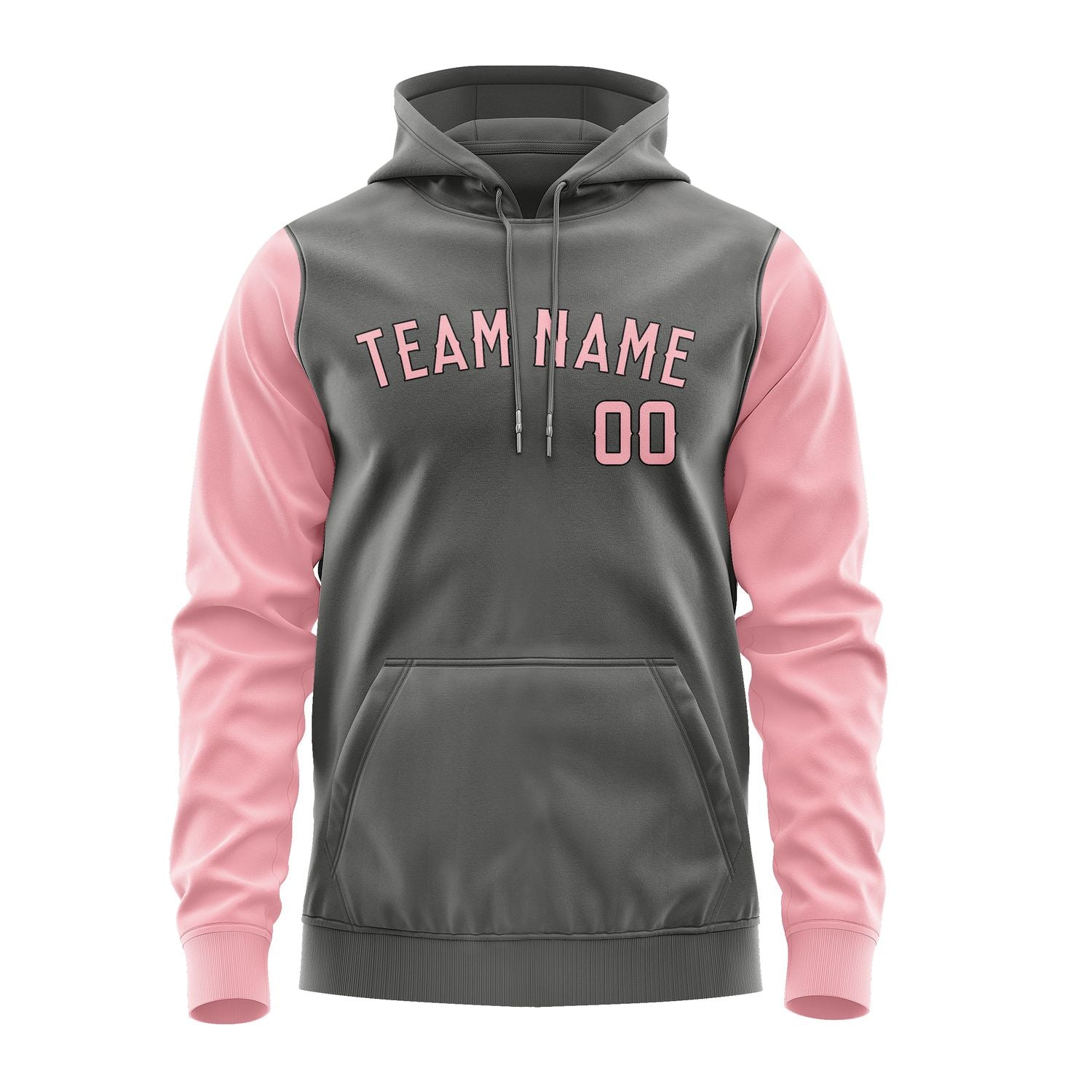 Maßgeschneidertes Dunkelgrau Rosa Hoodie 2020212120B31721