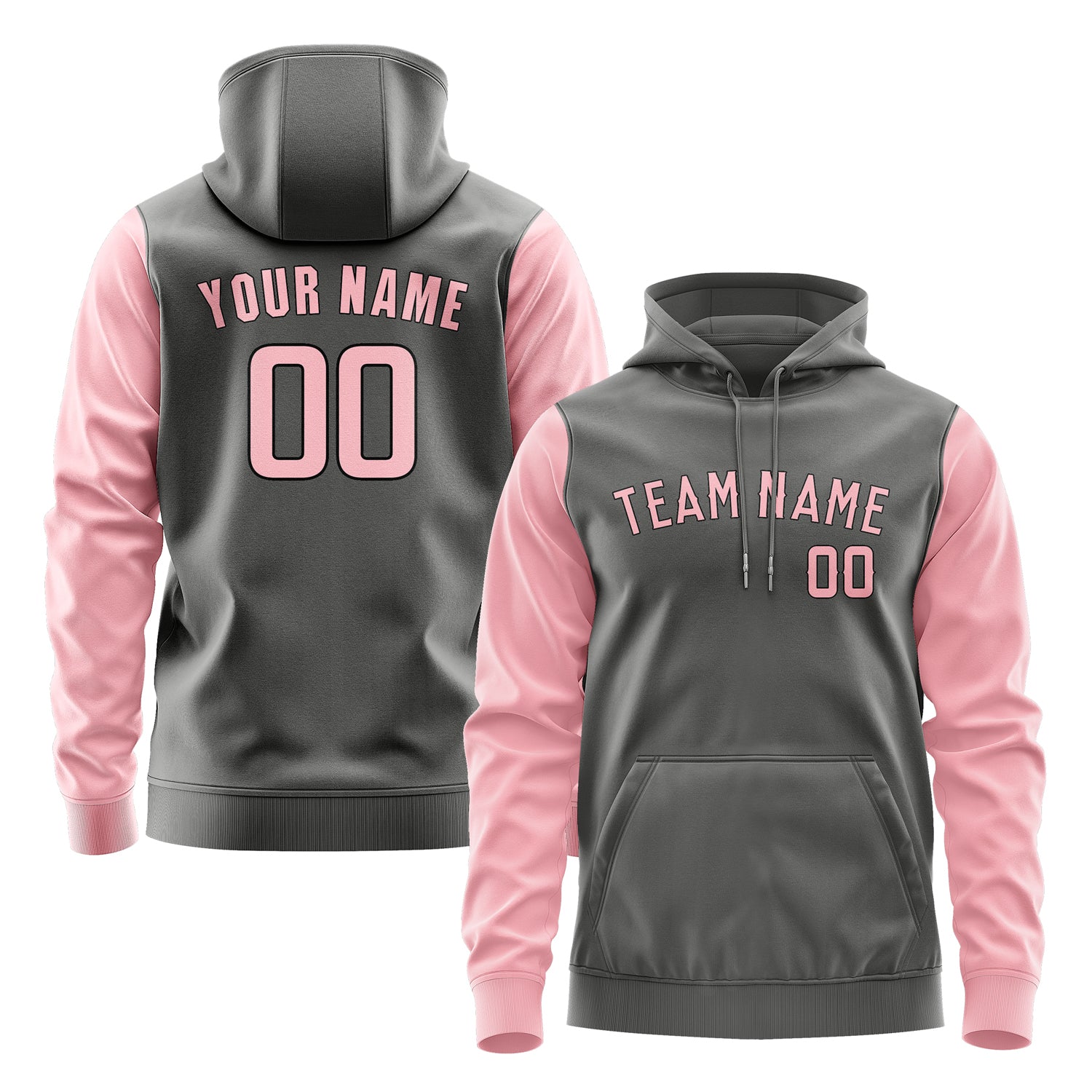 Maßgeschneidertes Dunkelgrau Rosa Hoodie 2020212120B31721