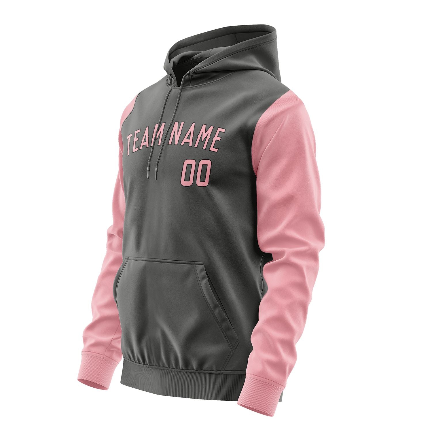 Maßgeschneidertes Dunkelgrau Rosa Hoodie 2020212120B31721