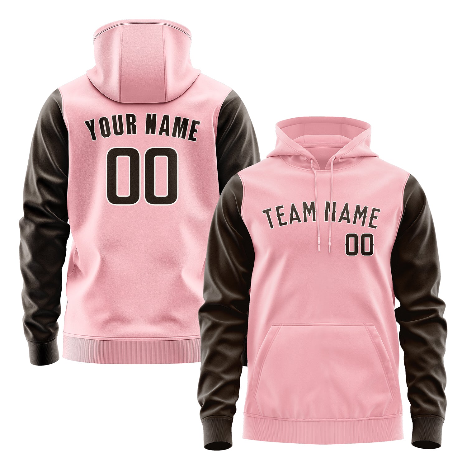 Maßgeschneidertes Rosa Braun Hoodie 2121010121B31801