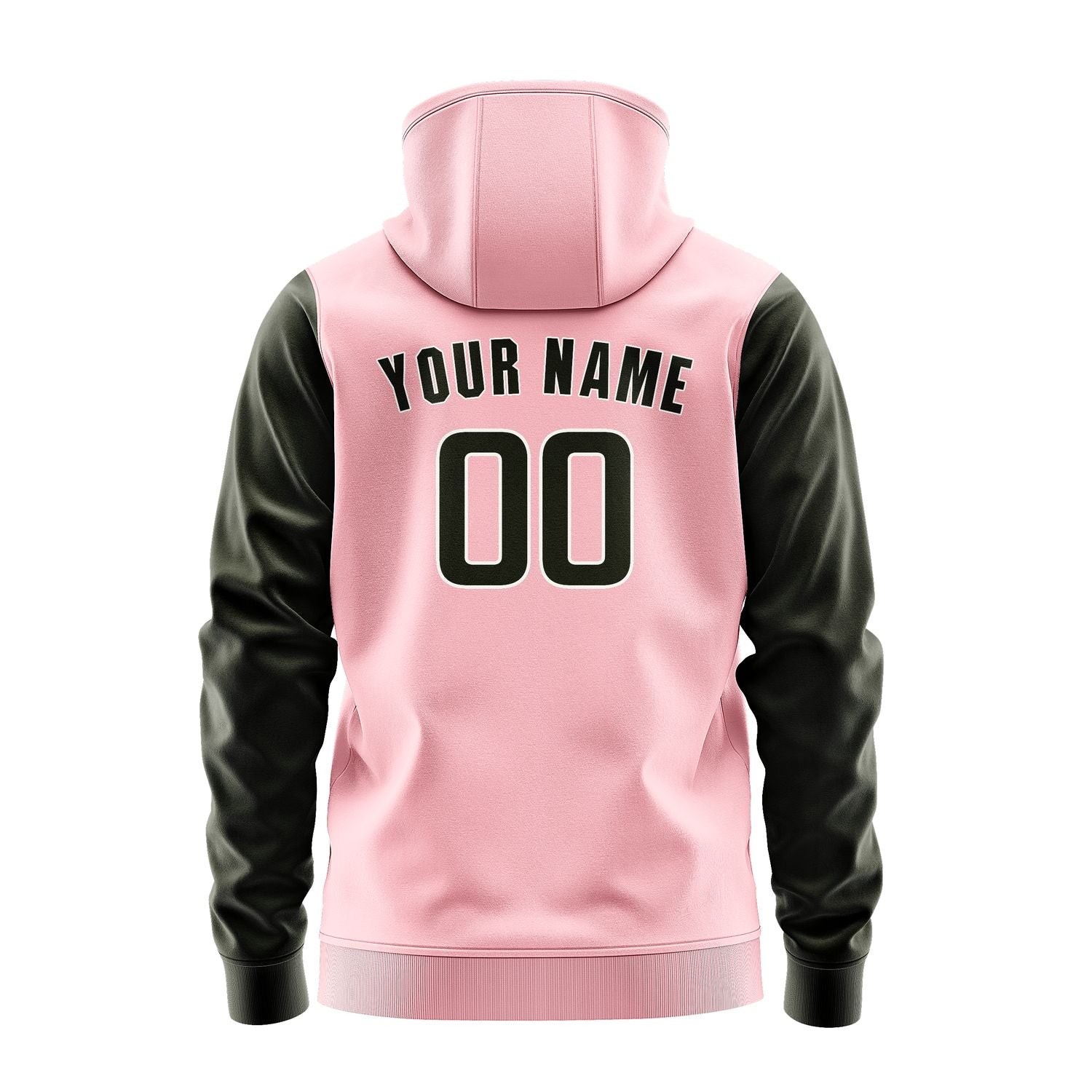 Maßgeschneidertes Rosa Dunkles Oliv Hoodie 2121020221B31802