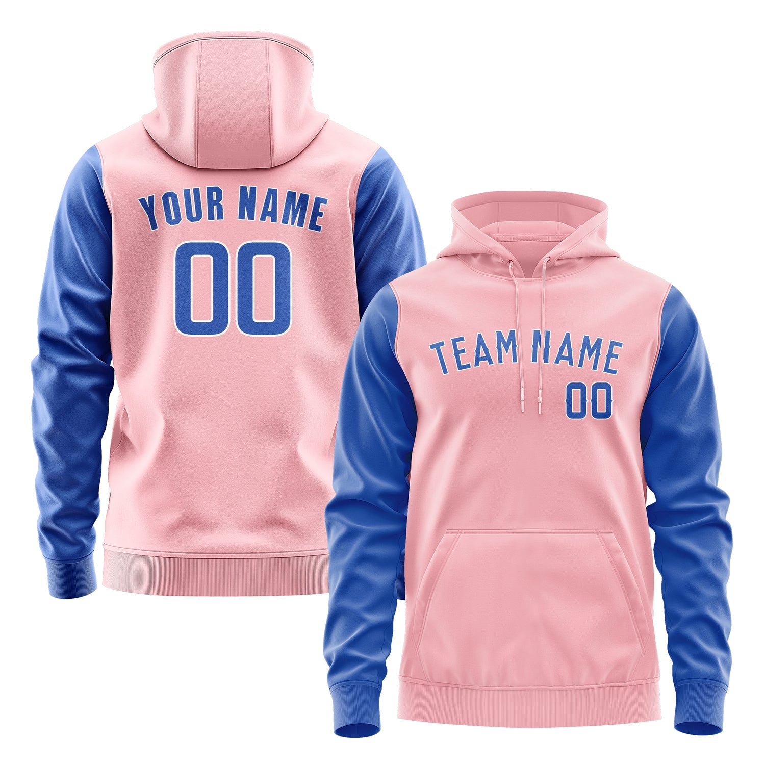 Maßgeschneidertes Rosa Himmelblau Hoodie 2121090921B31809