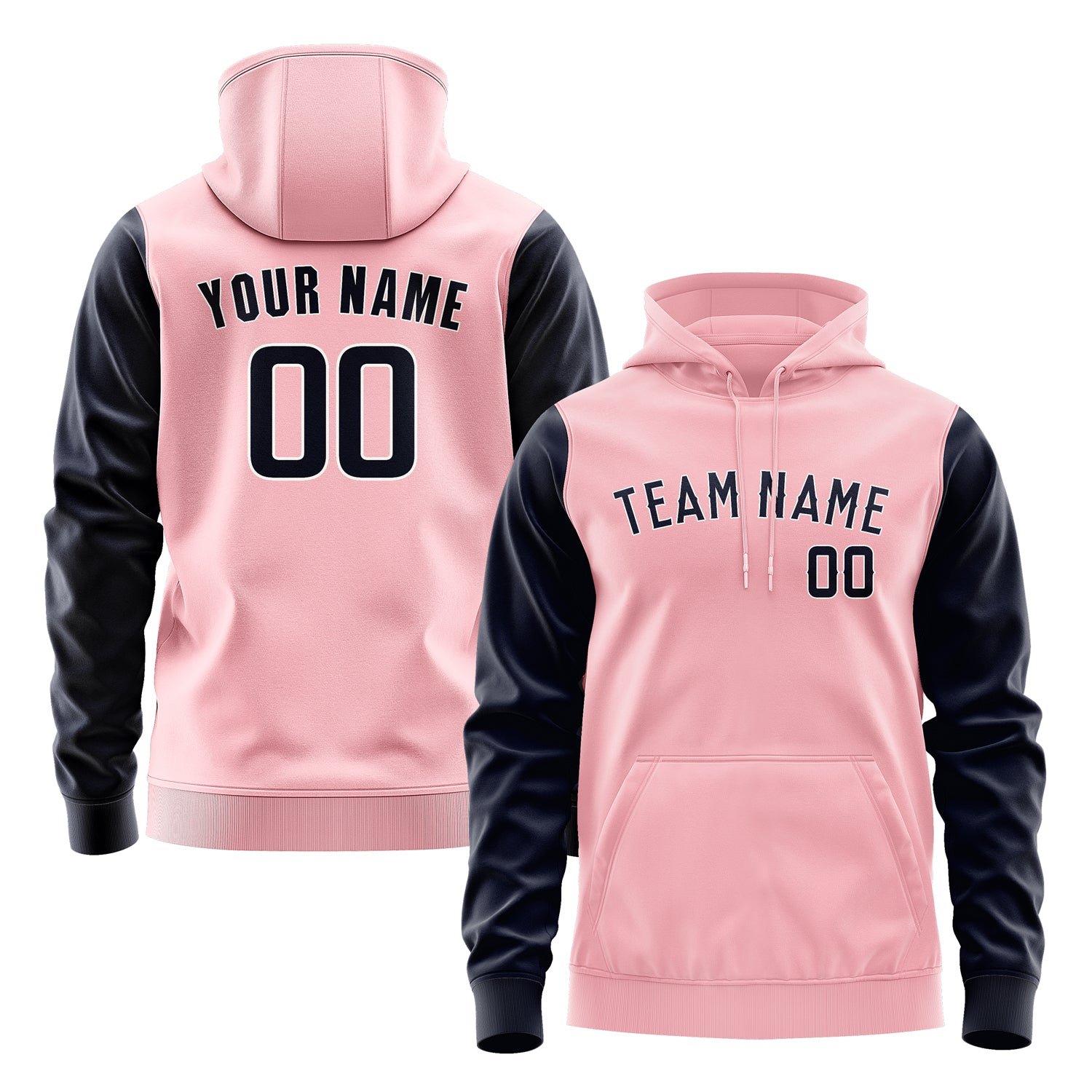 Maßgeschneidertes Rosa Stahlblau Hoodie 2121111121B31811