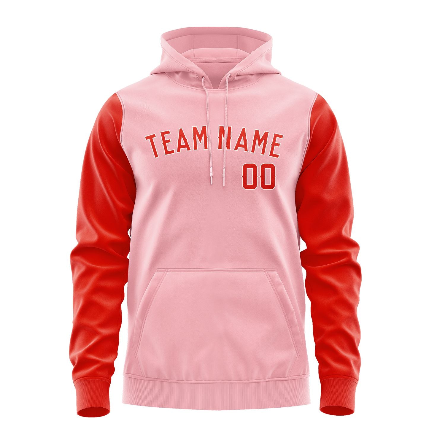 Maßgeschneidertes Rosa Orangerot Hoodie 2121121221B31812