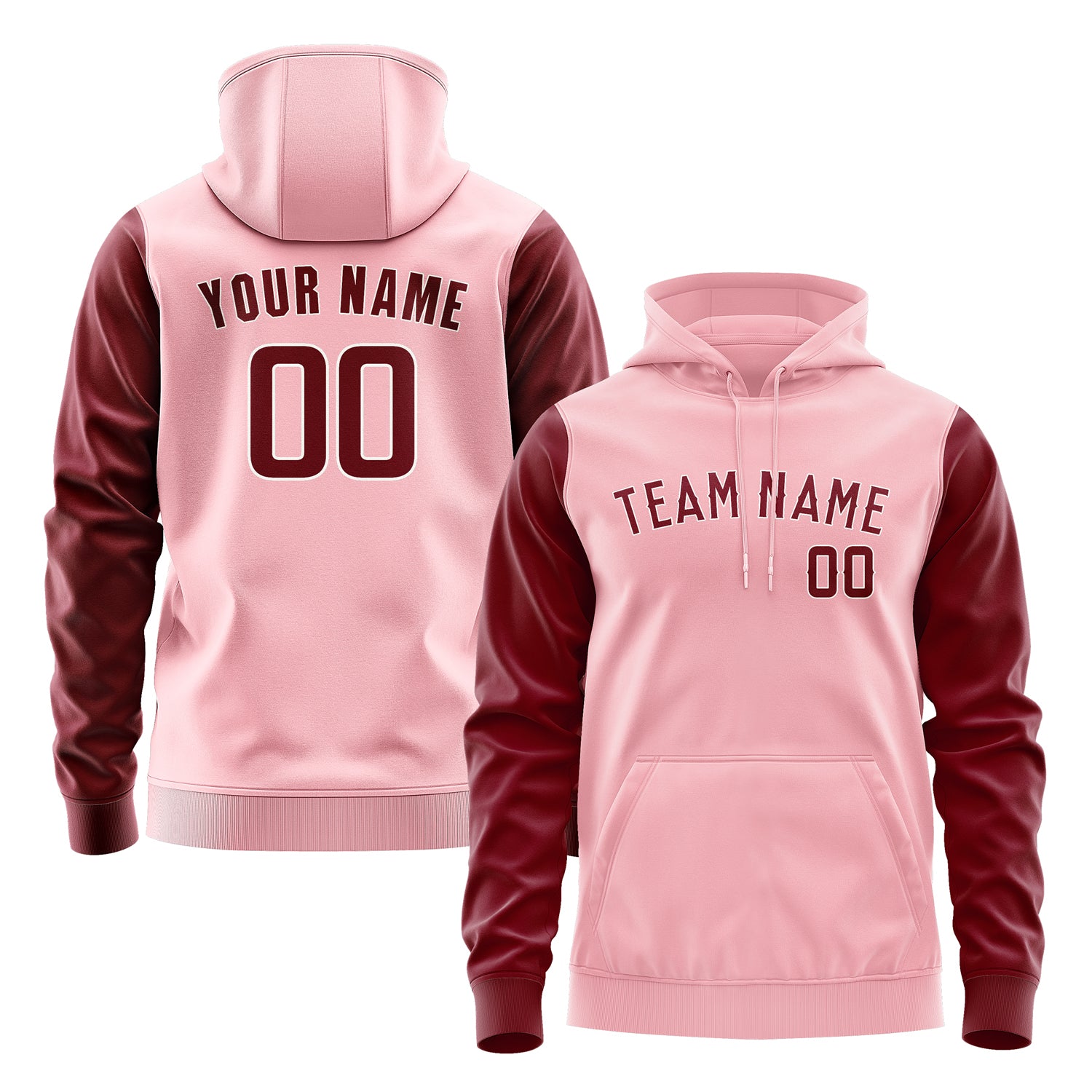 Maßgeschneidertes Rosa Karmesinrot Hoodie 2121151521B31815