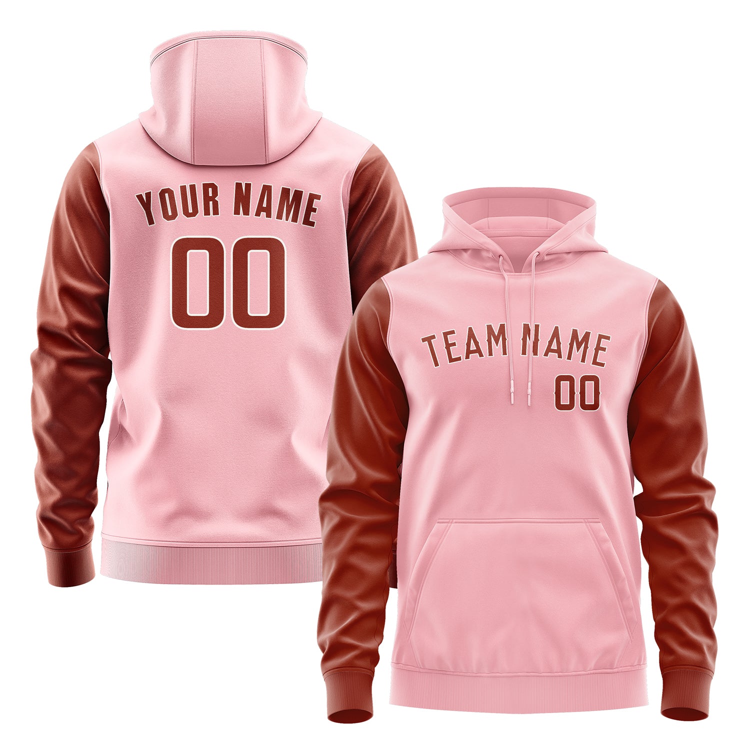 Maßgeschneidertes Rosa Korallenrot Hoodie 2121161621B31816