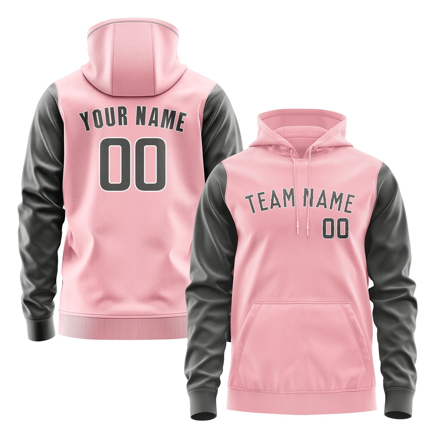 Maßgeschneidertes Rosa Dunkelgrau Hoodie 2121202021B31820