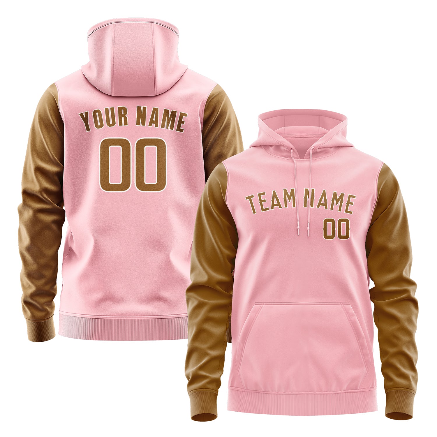 Maßgeschneidertes Rosa Khaki Hoodie 2121222221B31822