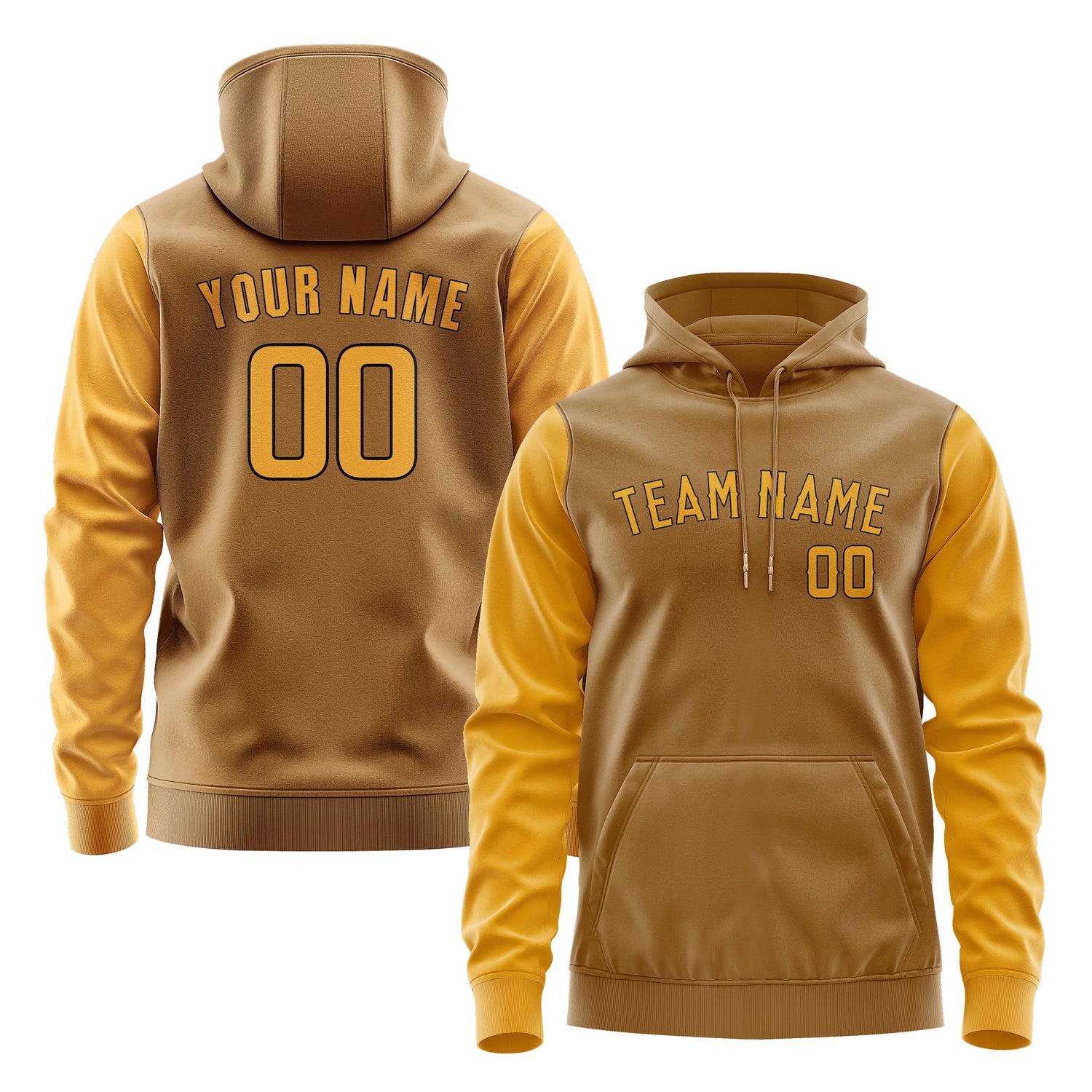 Maßgeschneidertes Khaki Gelb Hoodie 2222191922B31719