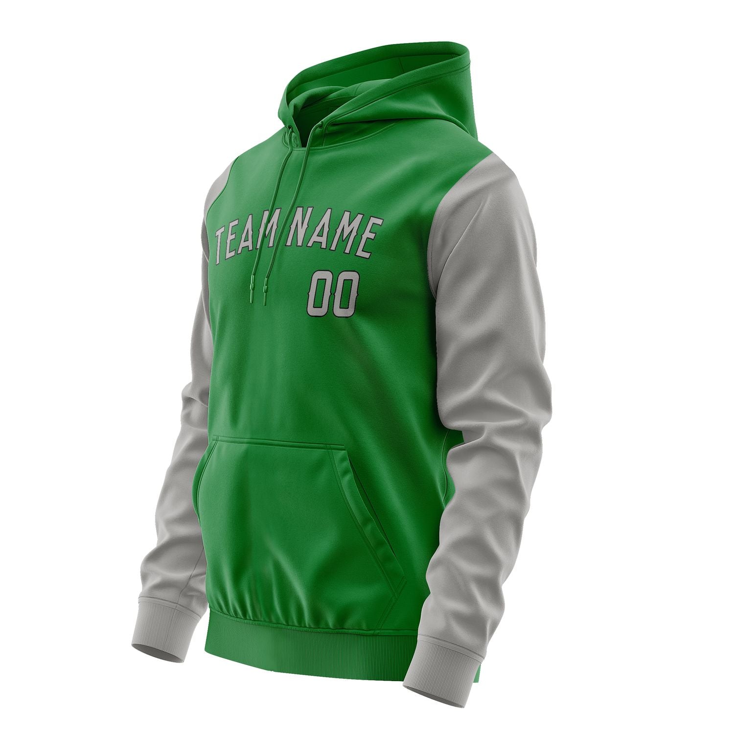 Maßgeschneidertes Smaragdgrün Grau Hoodie 2424040424B31704