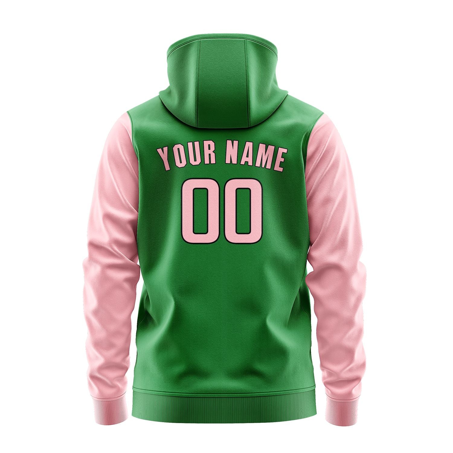 Maßgeschneidertes Smaragdgrün Rosa Hoodie 2424212124B31721