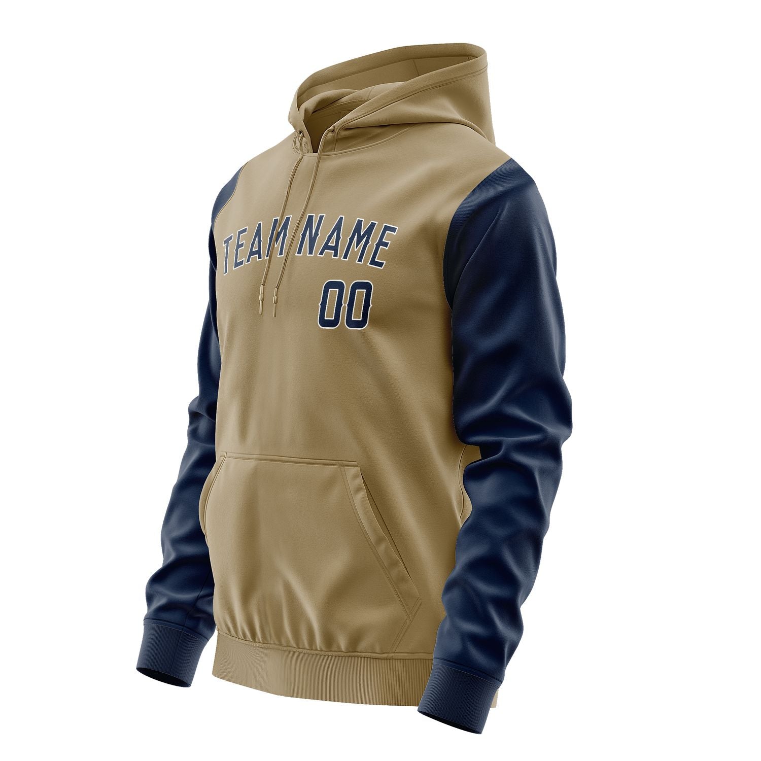 Maßgeschneidertes Hellkhaki Marineblau Hoodie 2525101025B31810