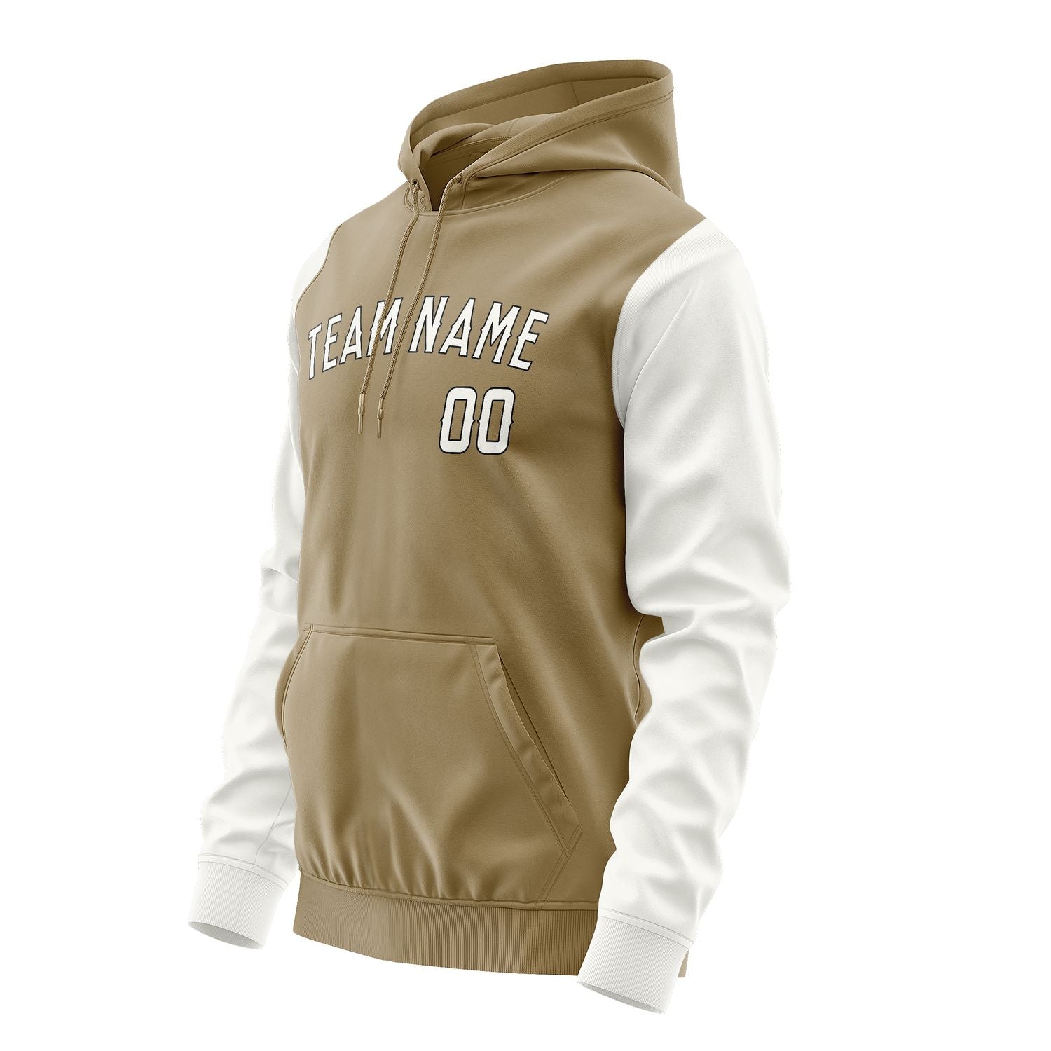 Maßgeschneidertes Hellkhaki Weiß Hoodie 2525181825B31718