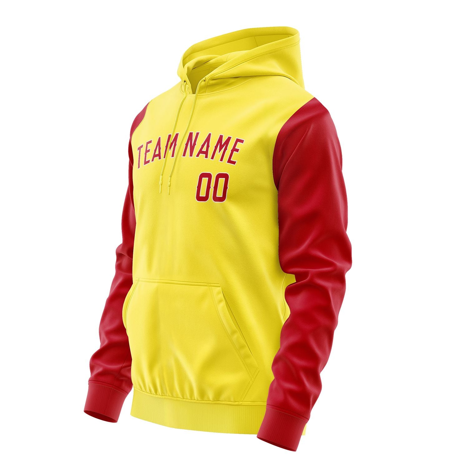 Maßgeschneidertes Blassgelb Rot Hoodie 2626141426B31814