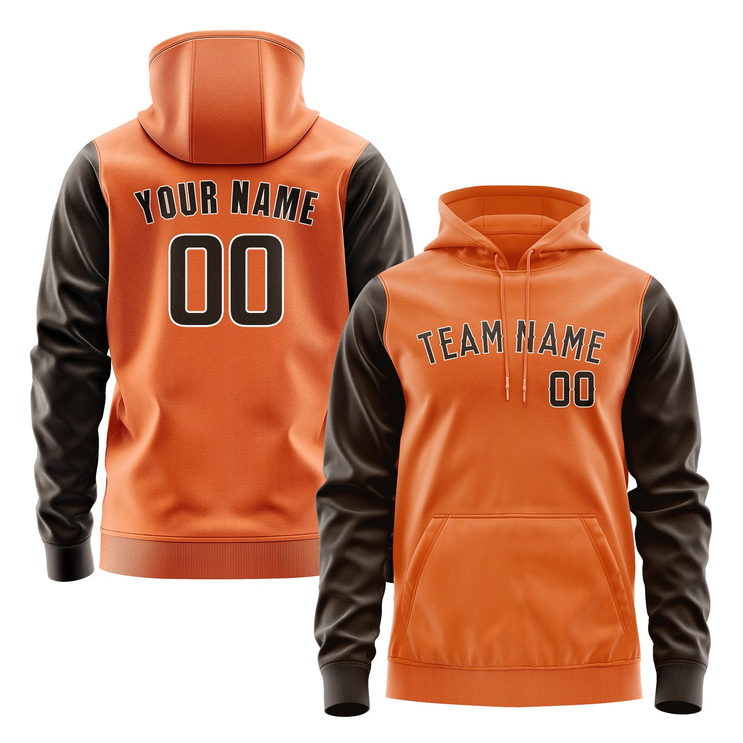 Maßgeschneidertes Orange Braun Hoodie 2828010128B31801