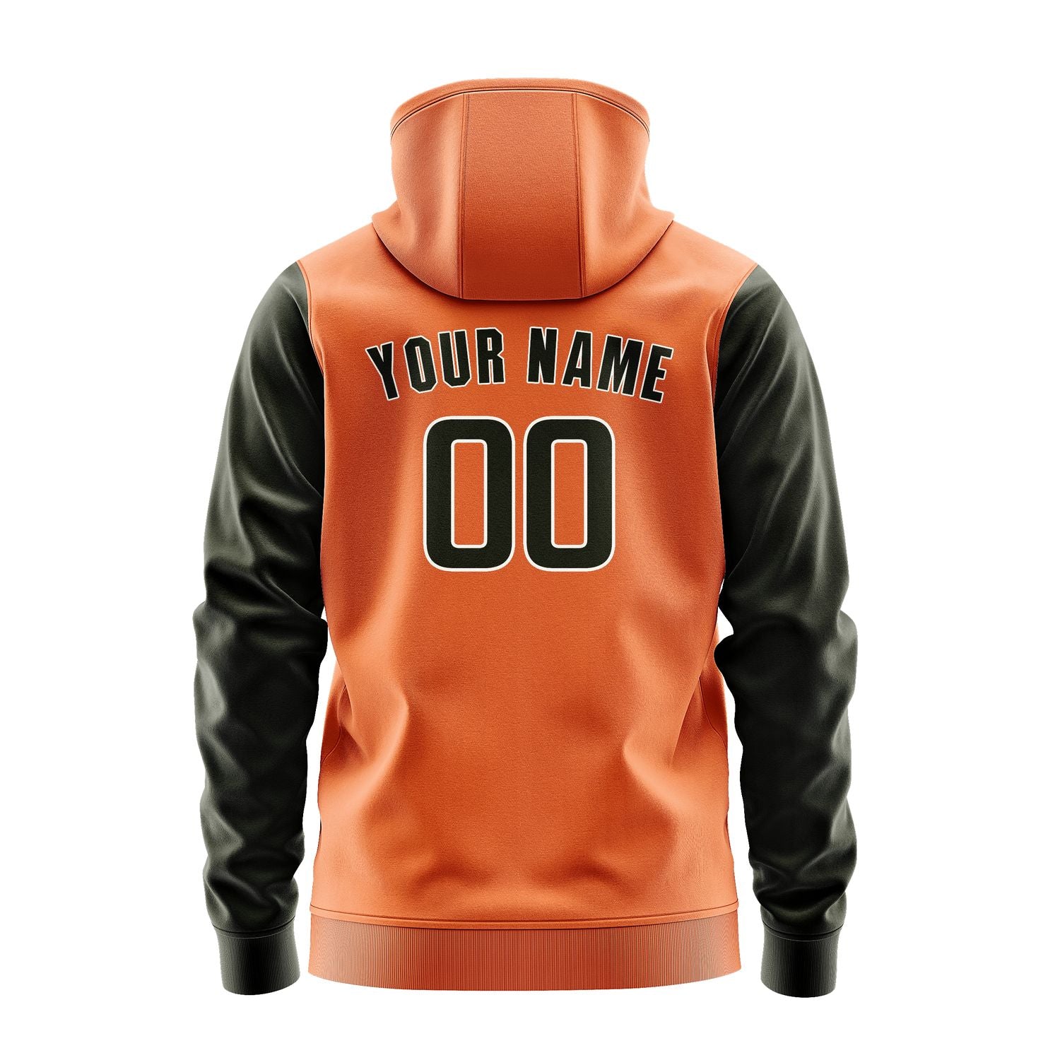 Maßgeschneidertes Orange Dunkles Oliv Hoodie 2828020228B31802